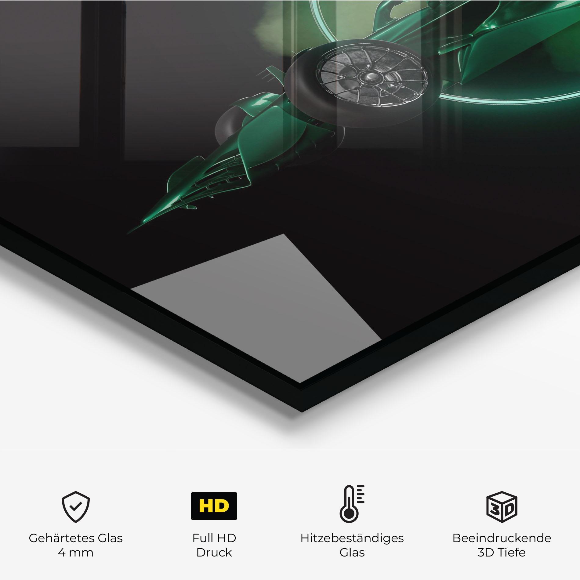 Küchenrückwand Glas Green Racing Car mockup 2