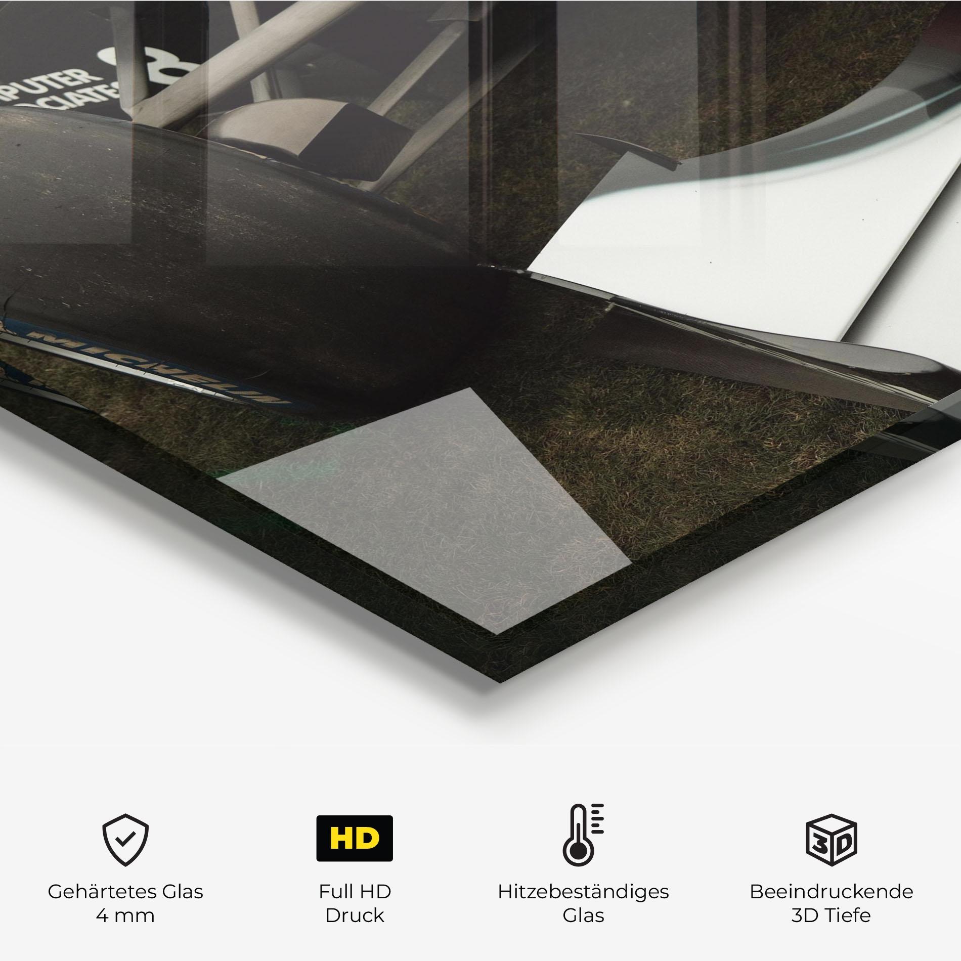 Küchenrückwand Glas White F1 Car mockup 2