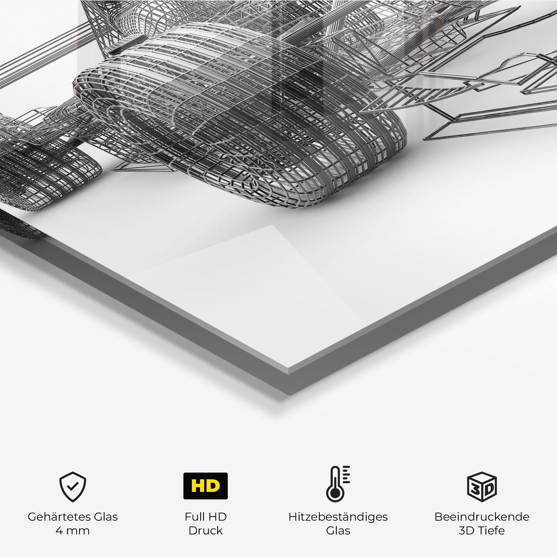 Küchenrückwand Glas Wireframe F1 Car mockup 2