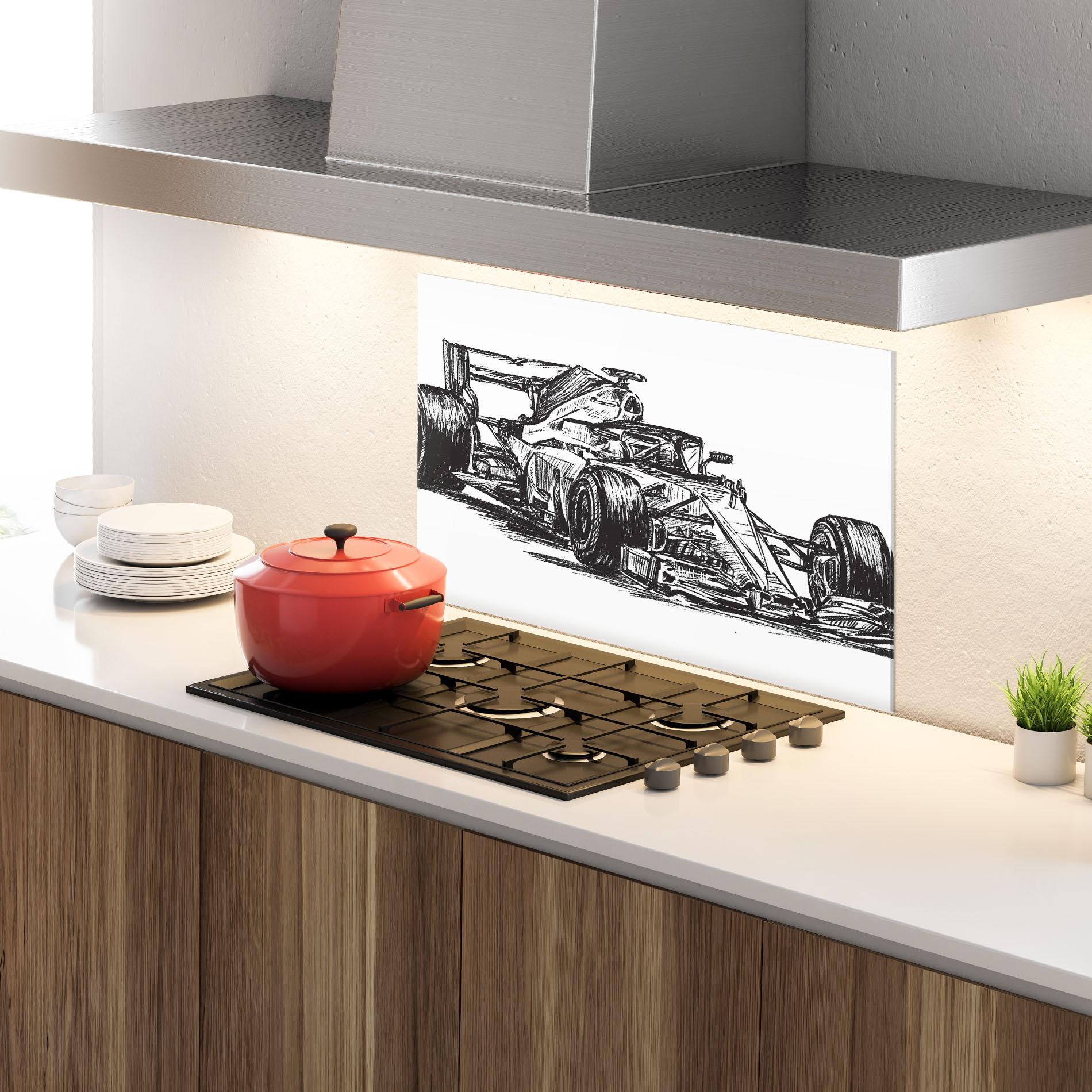 Küchenrückwand Glas Black Line F1 mockup 4