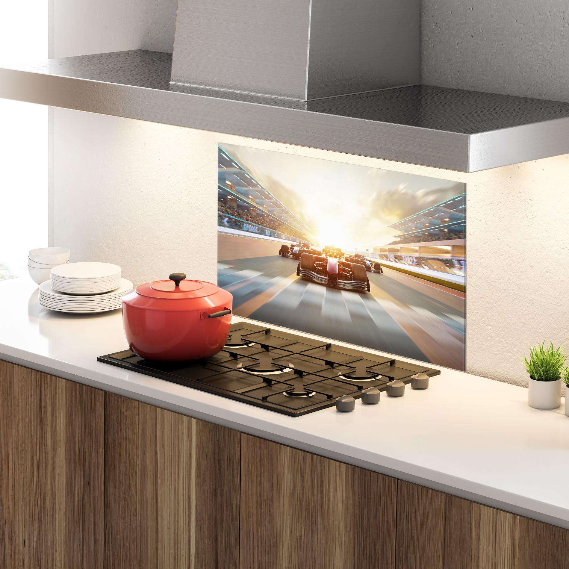 Küchenrückwand Glas F1 Winning mockup 4