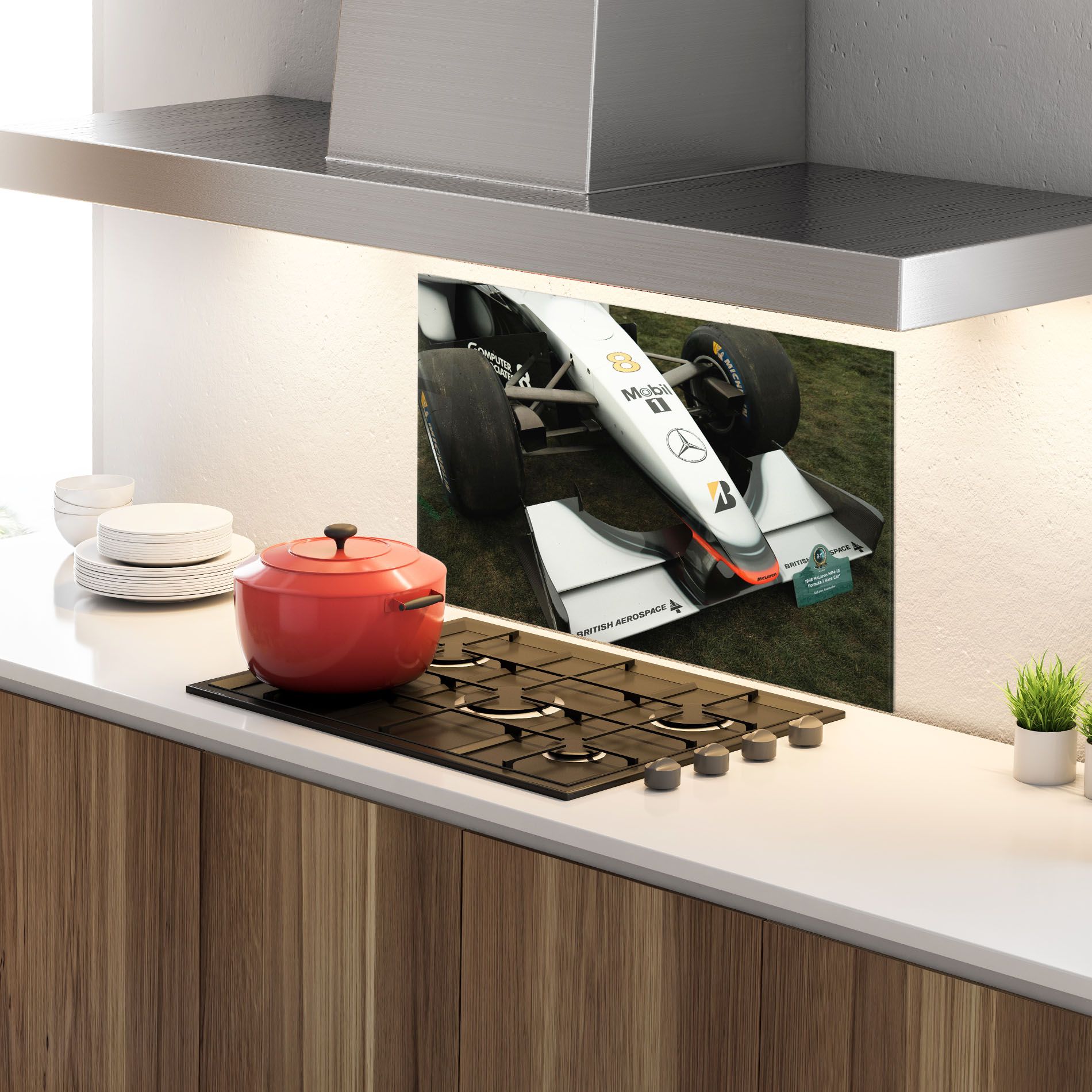 White F1 Car mockup 4