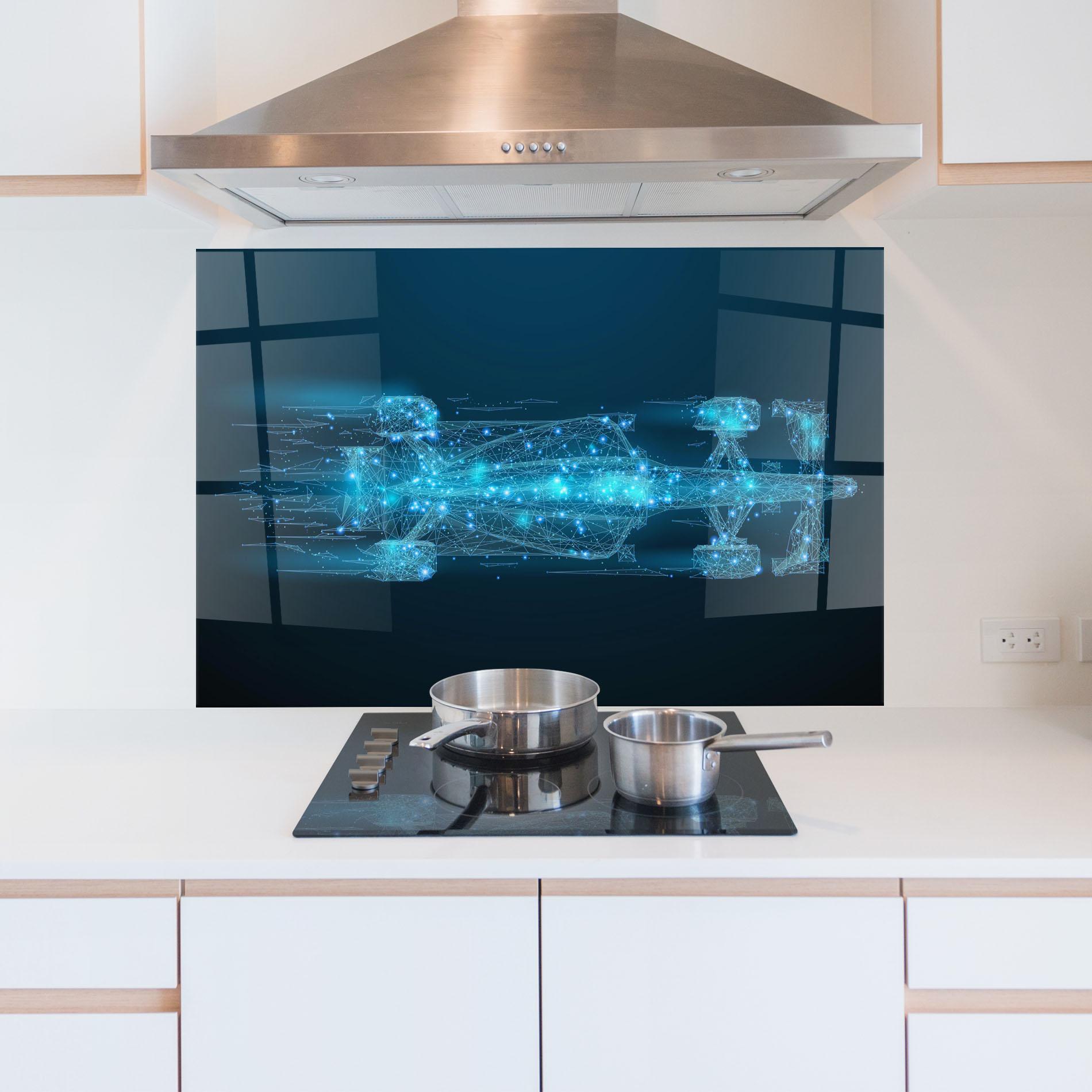 Küchenrückwand Glas Blue Light F1 mockup 5