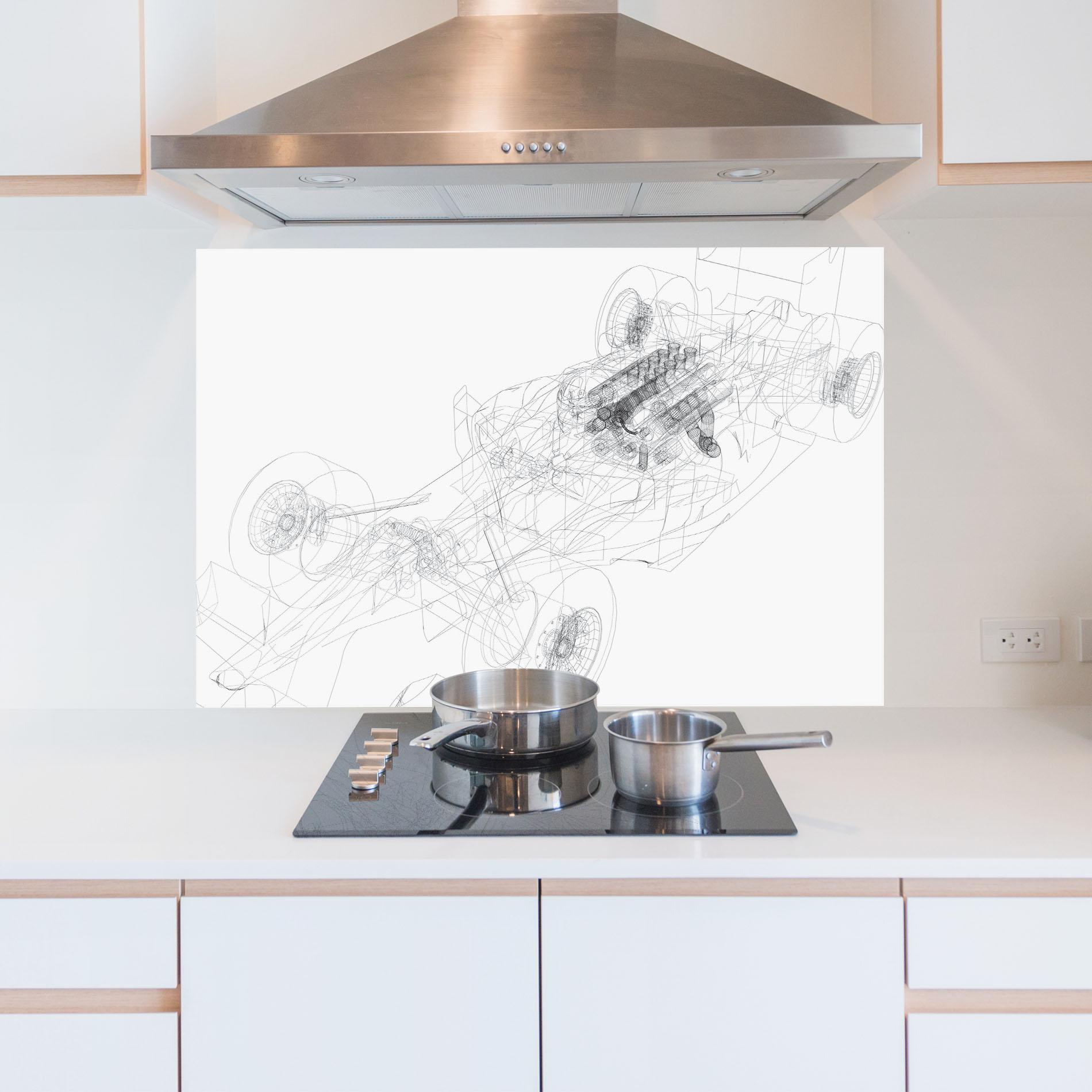 Küchenrückwand Glas F1 Line Car mockup 5