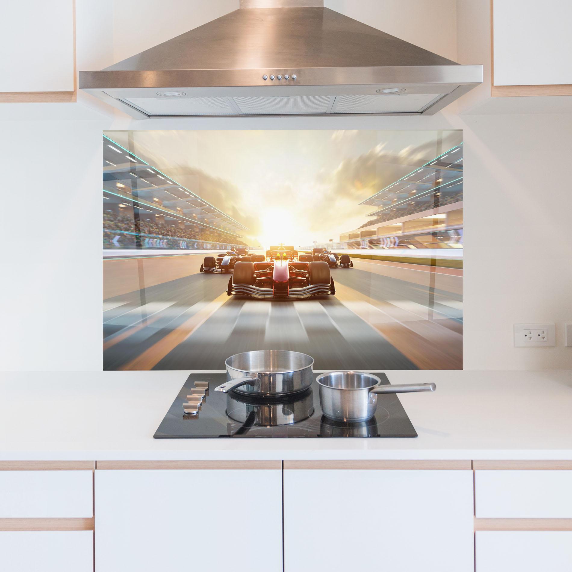 Küchenrückwand Glas F1 Winning mockup 5