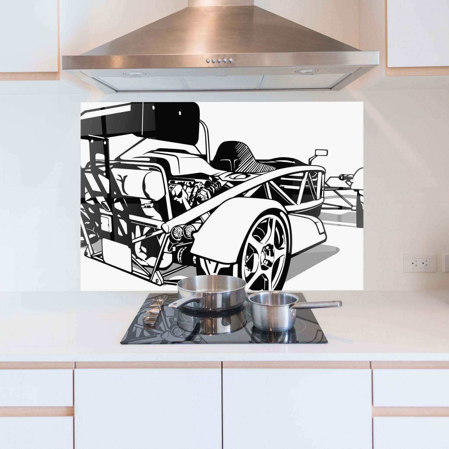 Küchenrückwand Glas Race Line F1 mockup 5