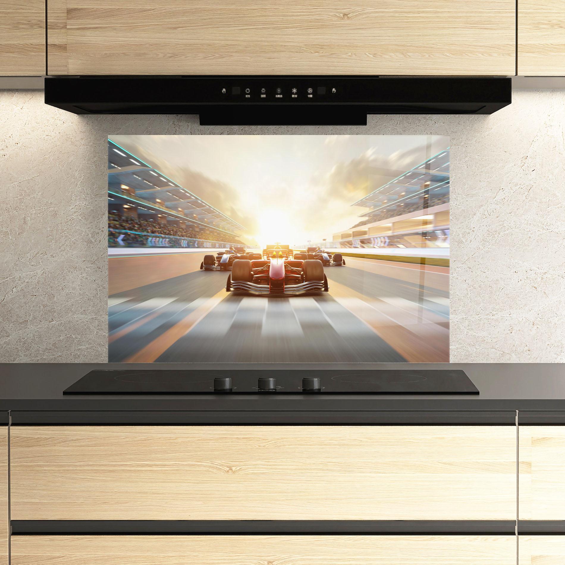 Küchenrückwand Glas F1 Winning mockup 3