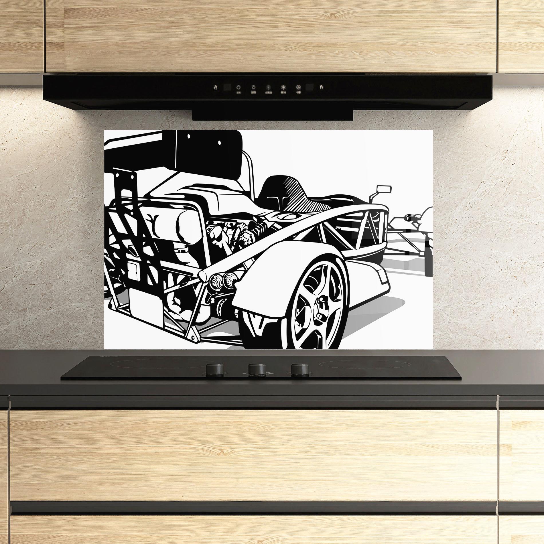 Küchenrückwand Glas Race Line F1 mockup 3