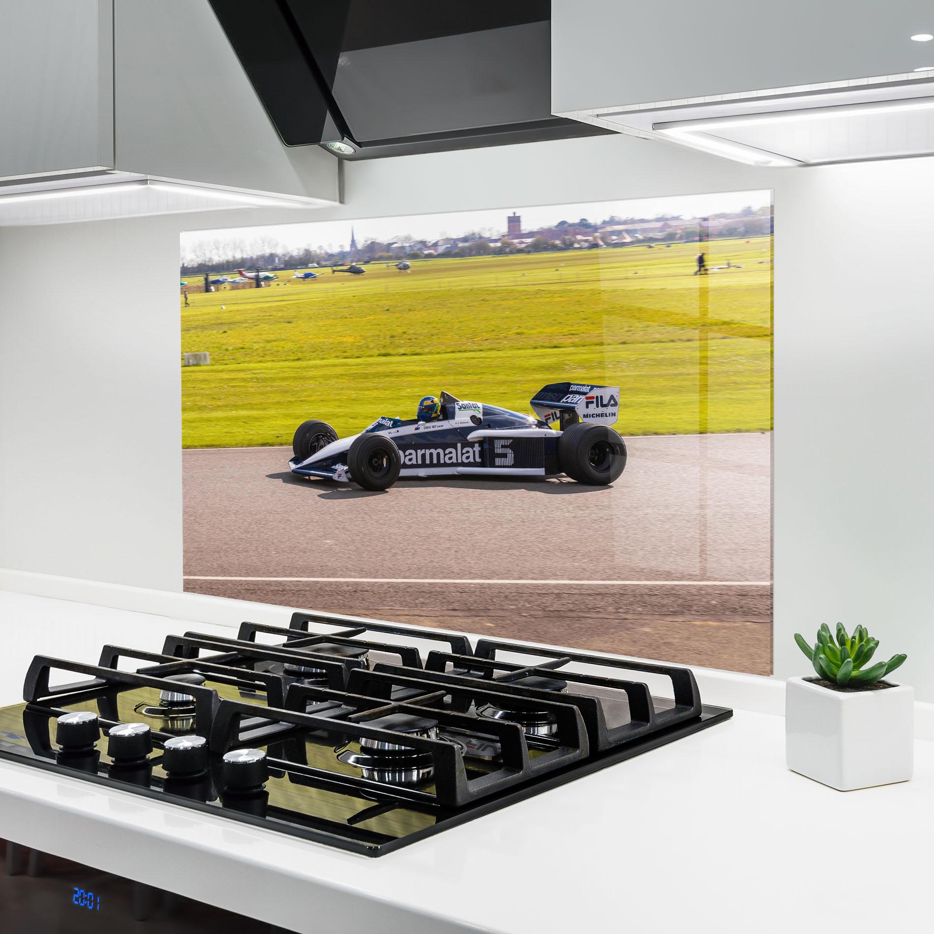 Küchenrückwand Glas Black F1 Car mockup 6