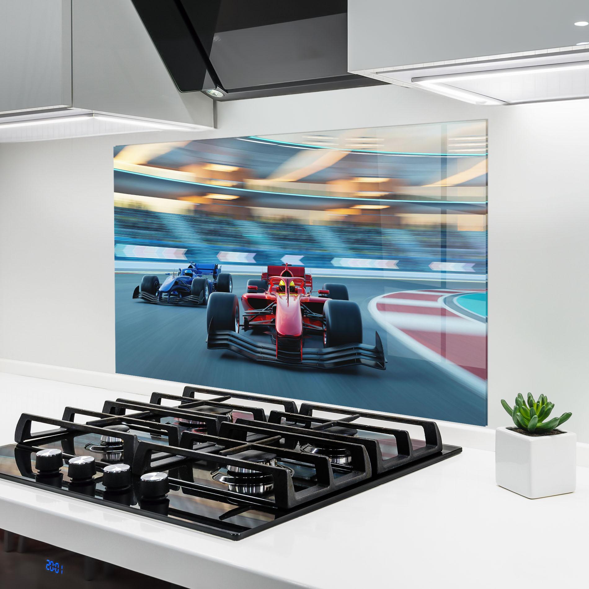 Küchenrückwand Glas F1 Racing mockup 6