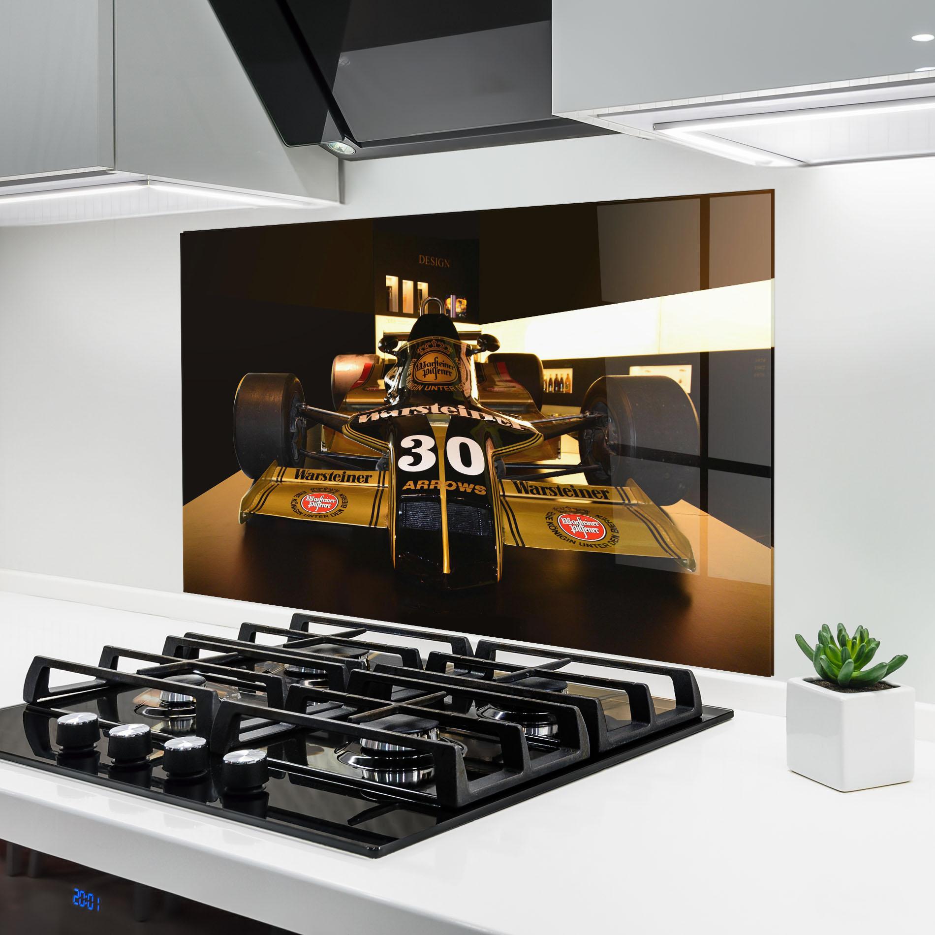Küchenrückwand Glas Formula 1 Car Color mockup 6