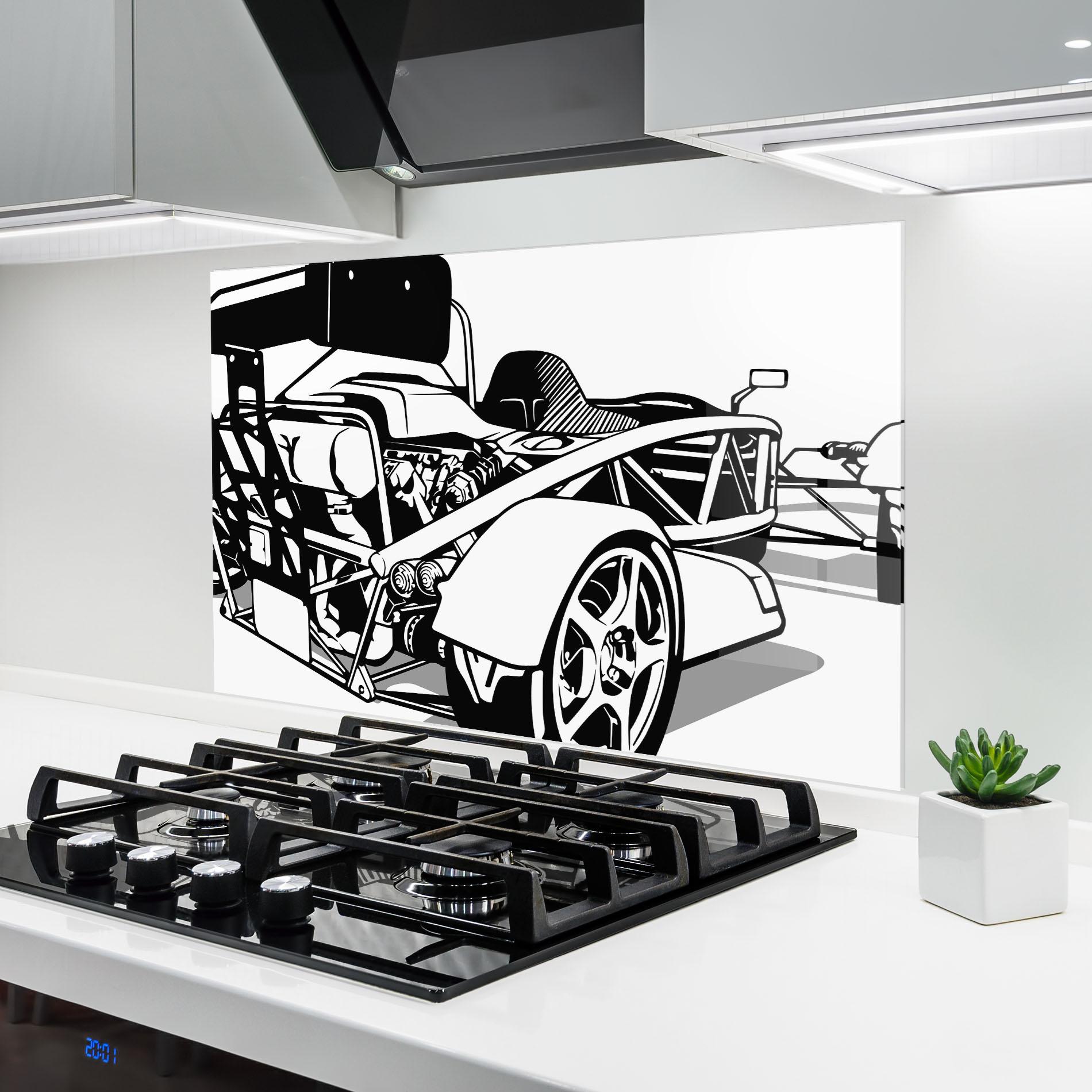 Küchenrückwand Glas Race Line F1 mockup 6