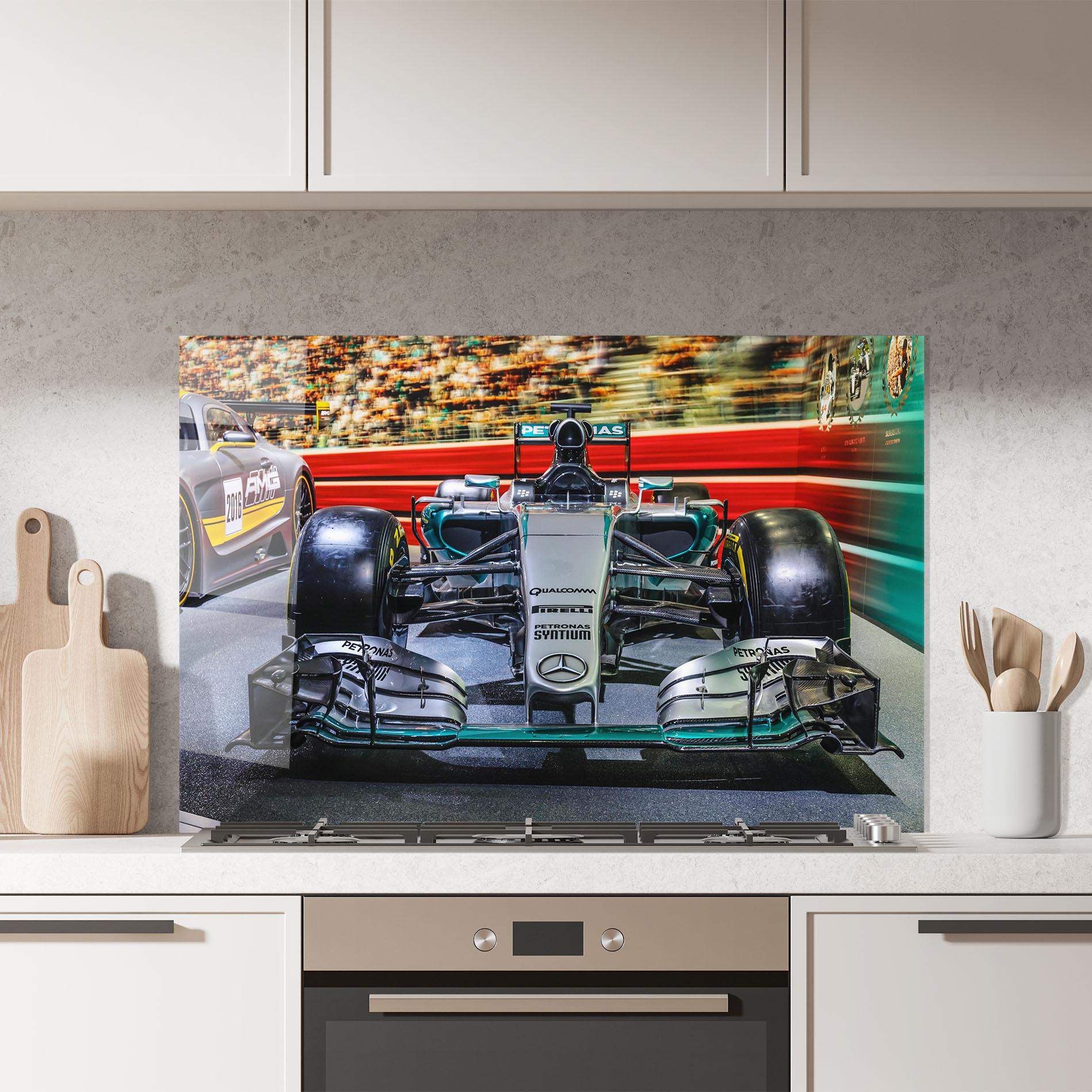 Küchenrückwand Glas Black Green F1 mockup 7