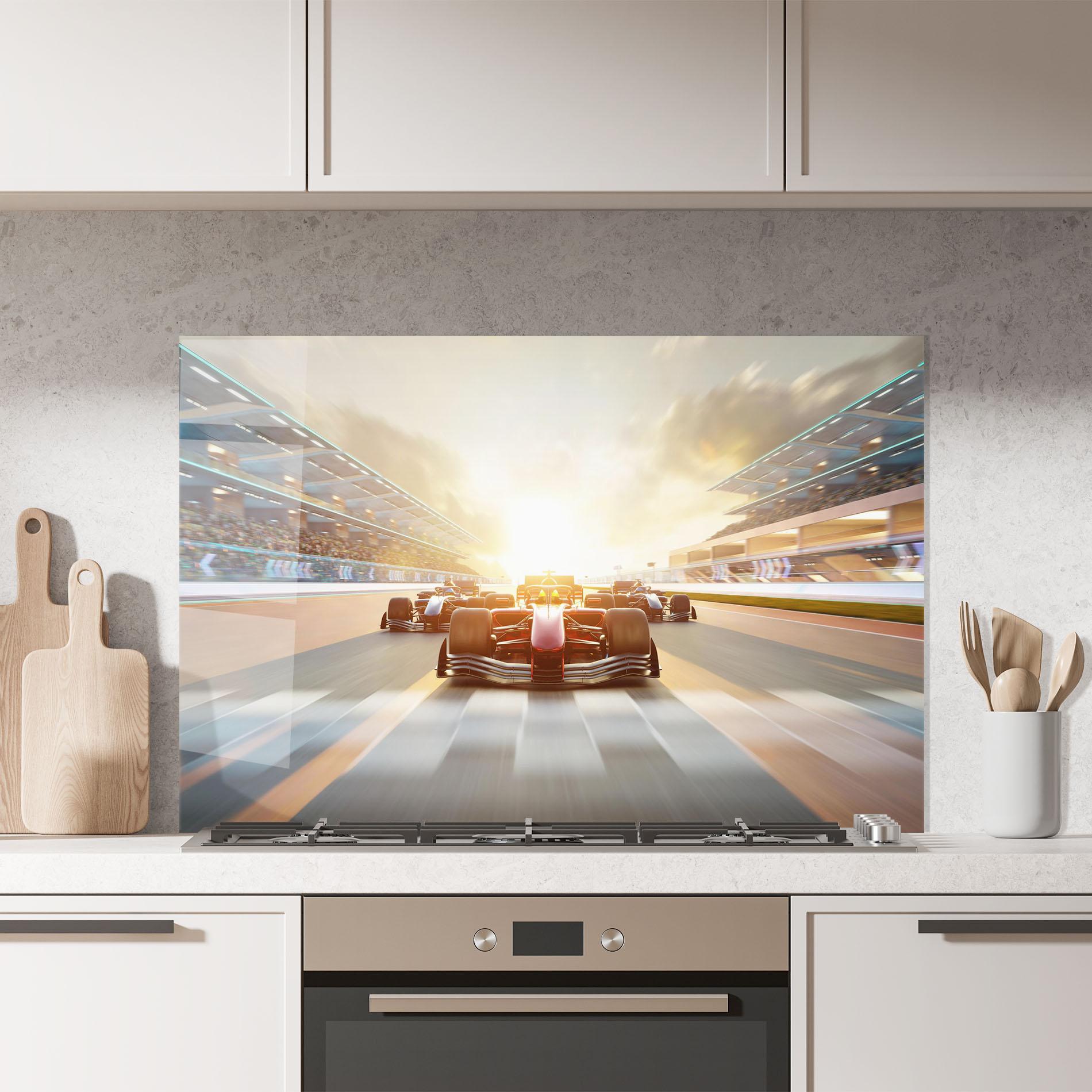 Küchenrückwand Glas F1 Winning mockup 7
