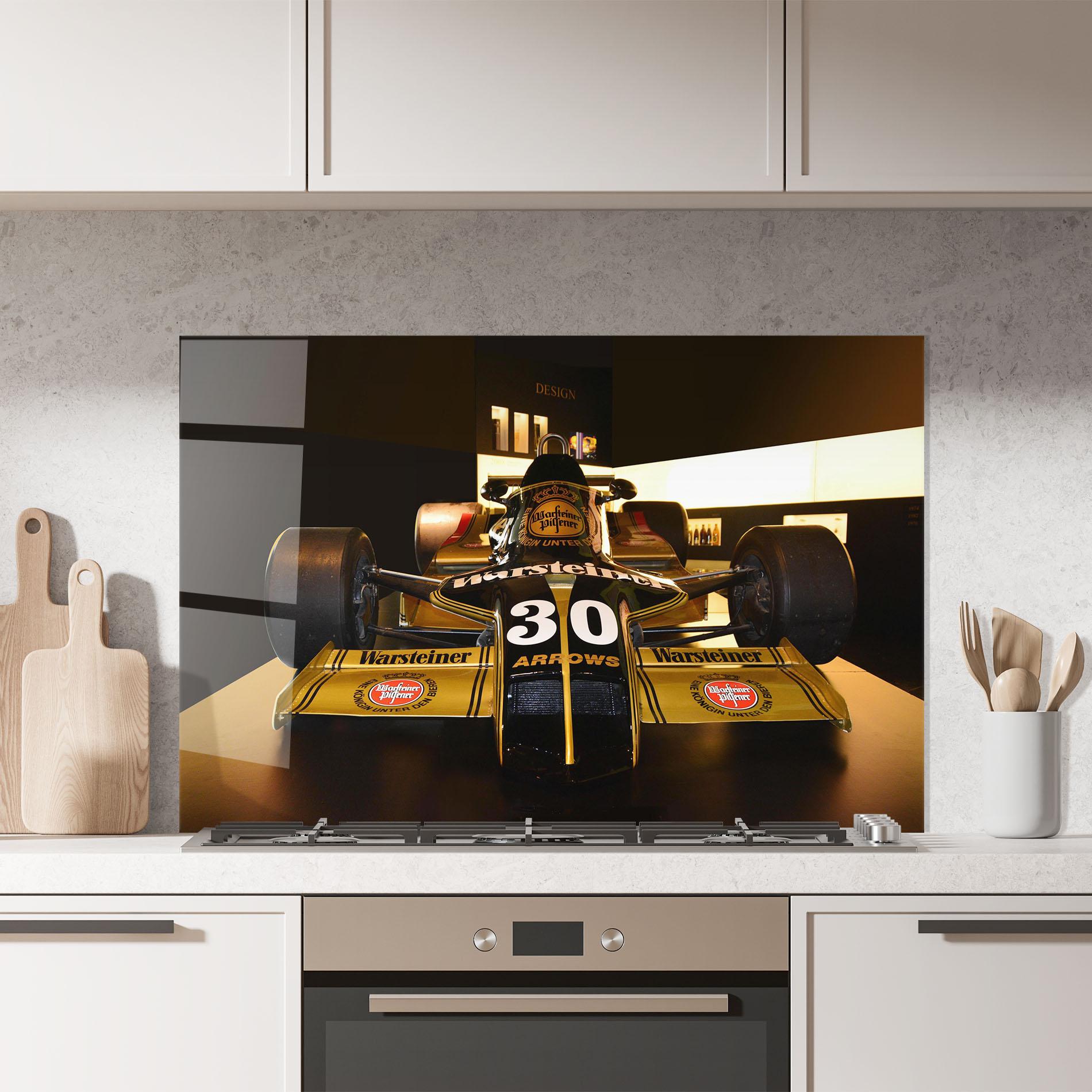 Küchenrückwand Glas Formula 1 Car Color mockup 7