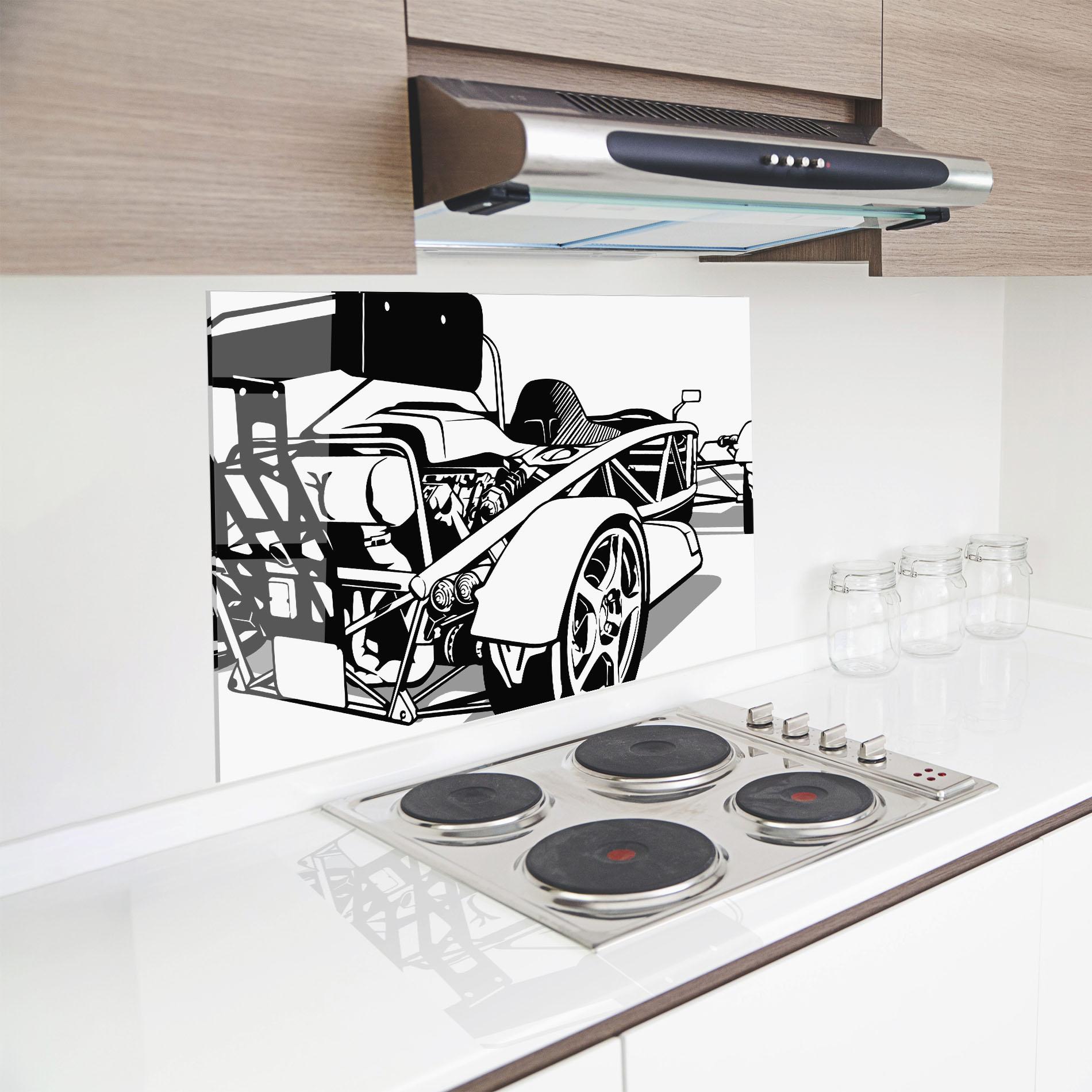 Küchenrückwand Glas Race Line F1 mockup 8