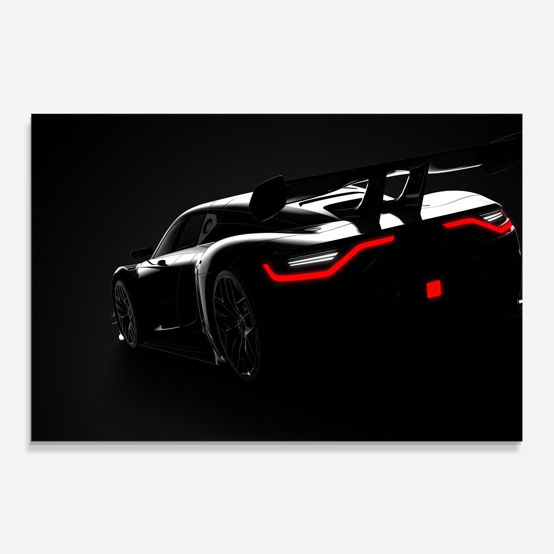 Küchenrückwand Glas Black Hypercar Car mockup 0