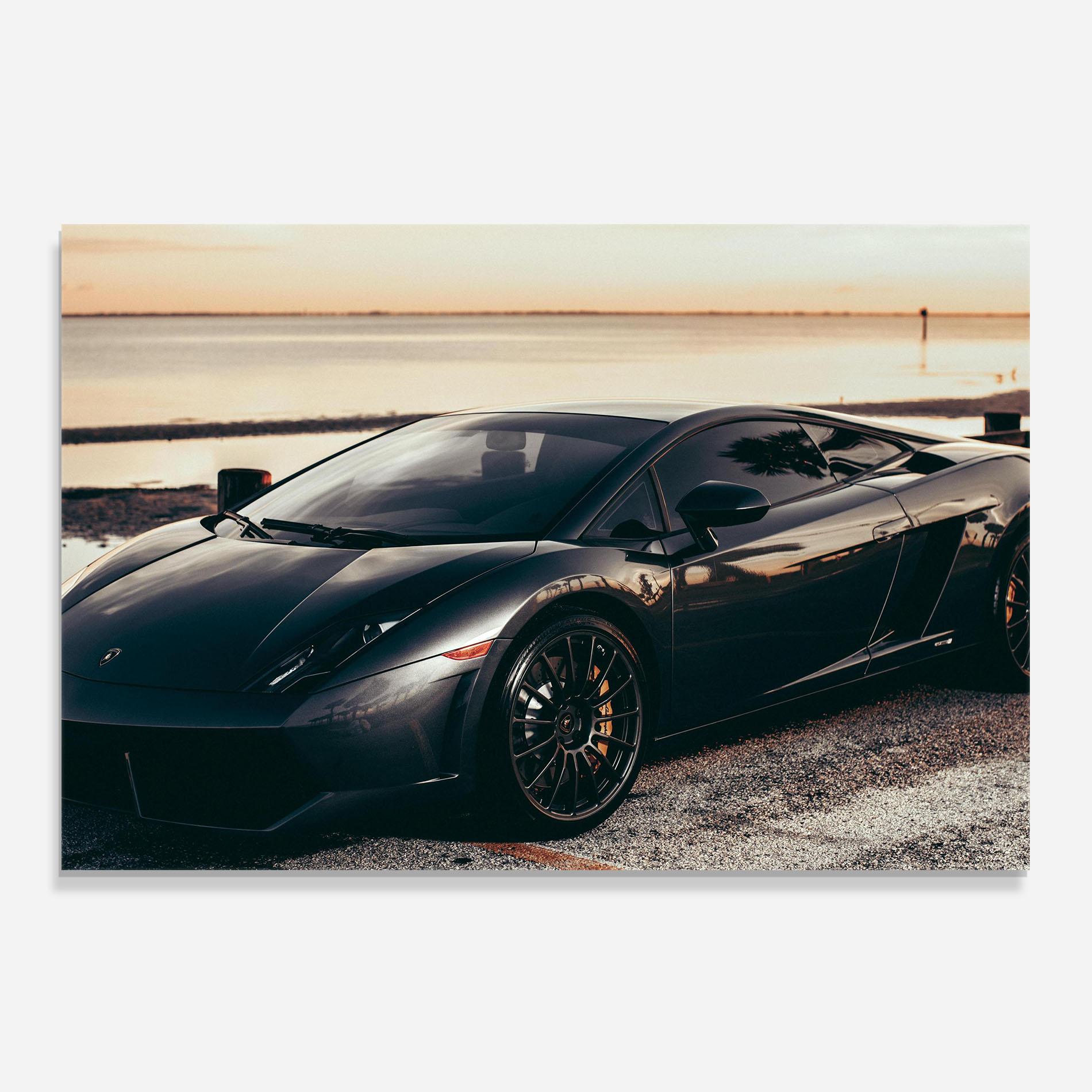 Küchenrückwand Glas Black Lambo Sea mockup 0
