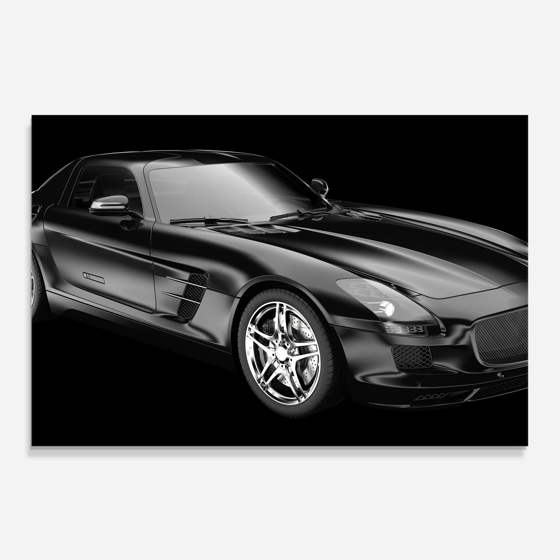 Küchenrückwand Glas Black Matte Mercedes mockup 0