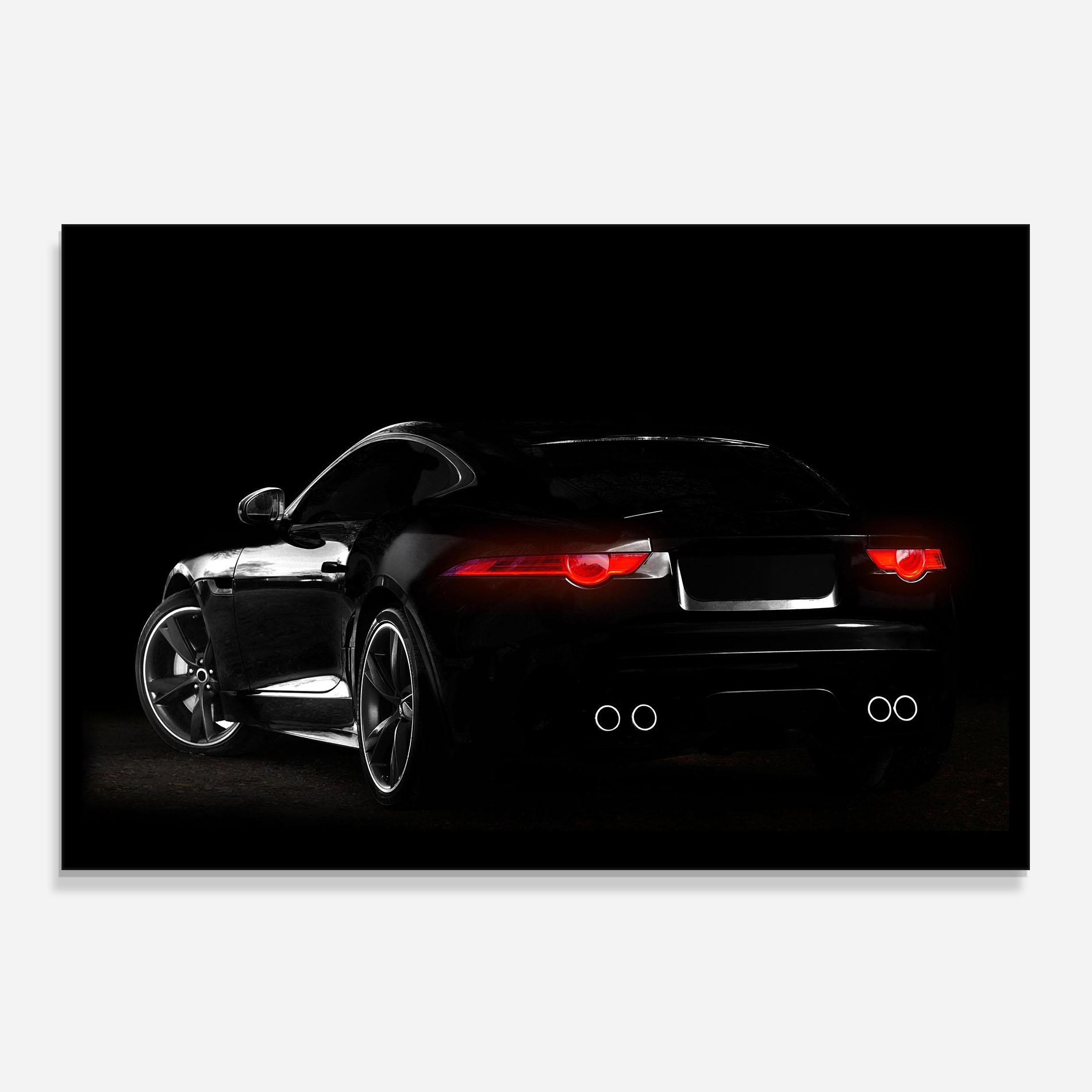 Küchenrückwand Glas Black Silhouette Car mockup 0