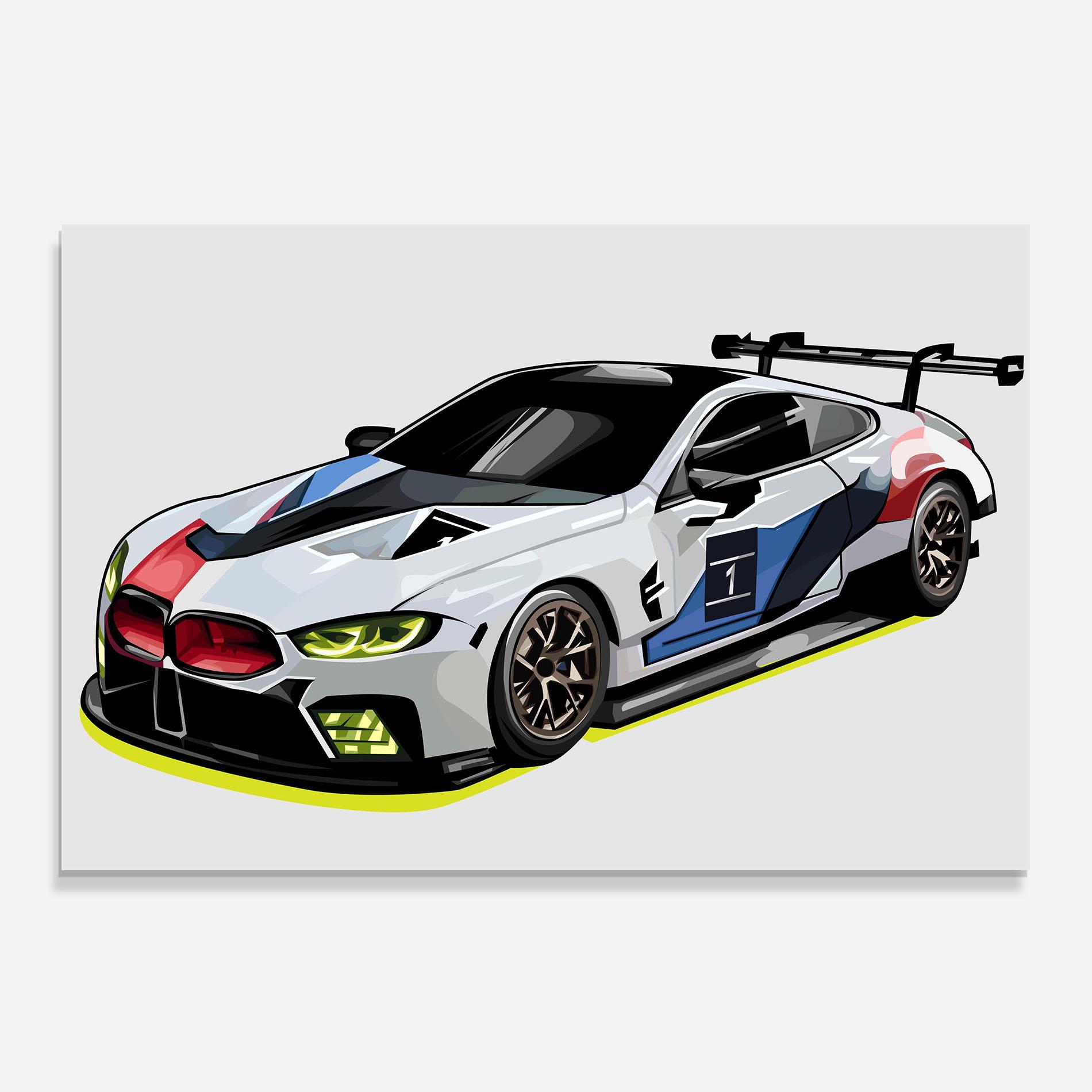 Küchenrückwand Glas Bmw Sport Car mockup 0