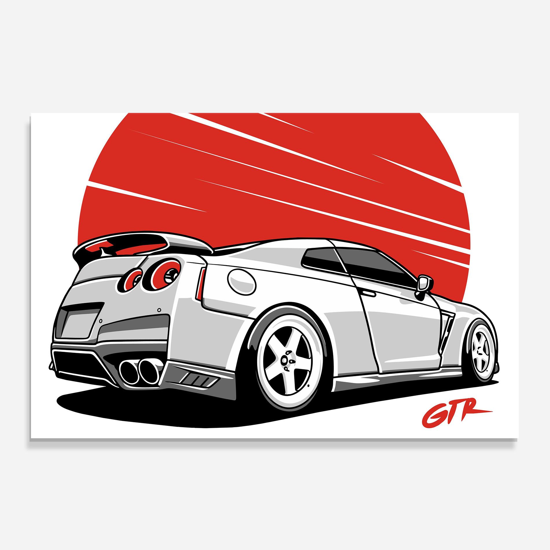 Grey Gtr Car mockup 0