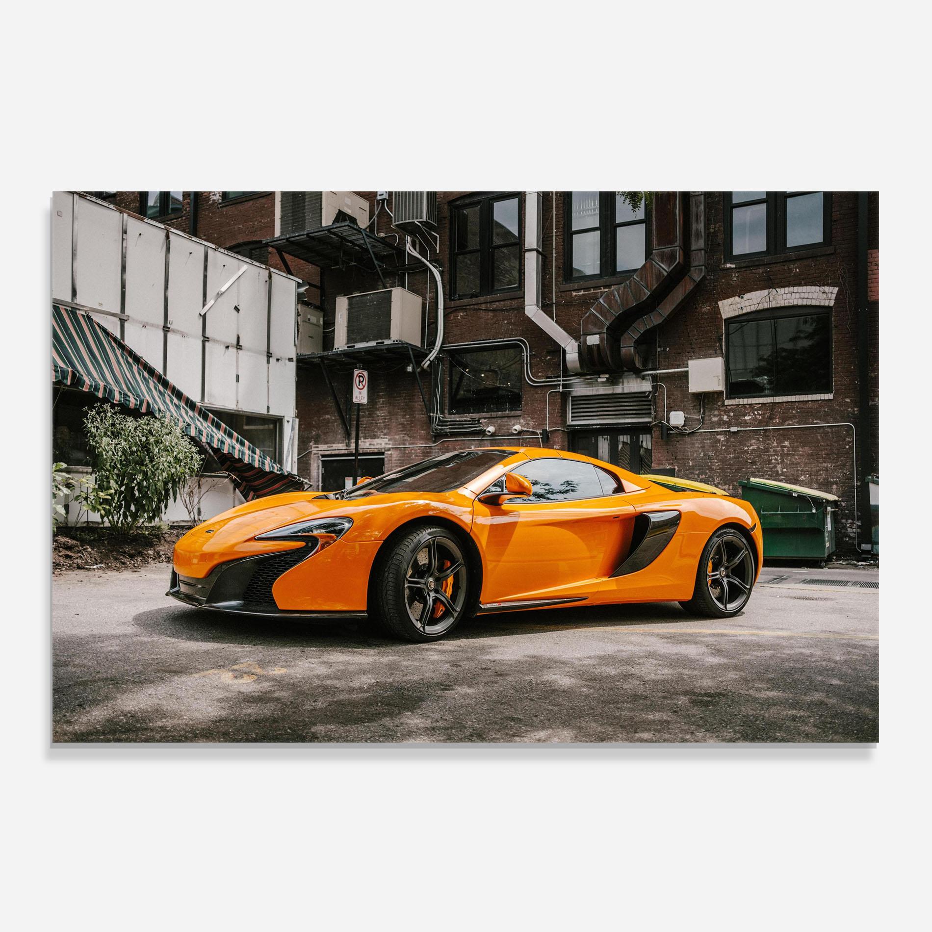 Küchenrückwand Glas Orange Mclaren Photo mockup 0