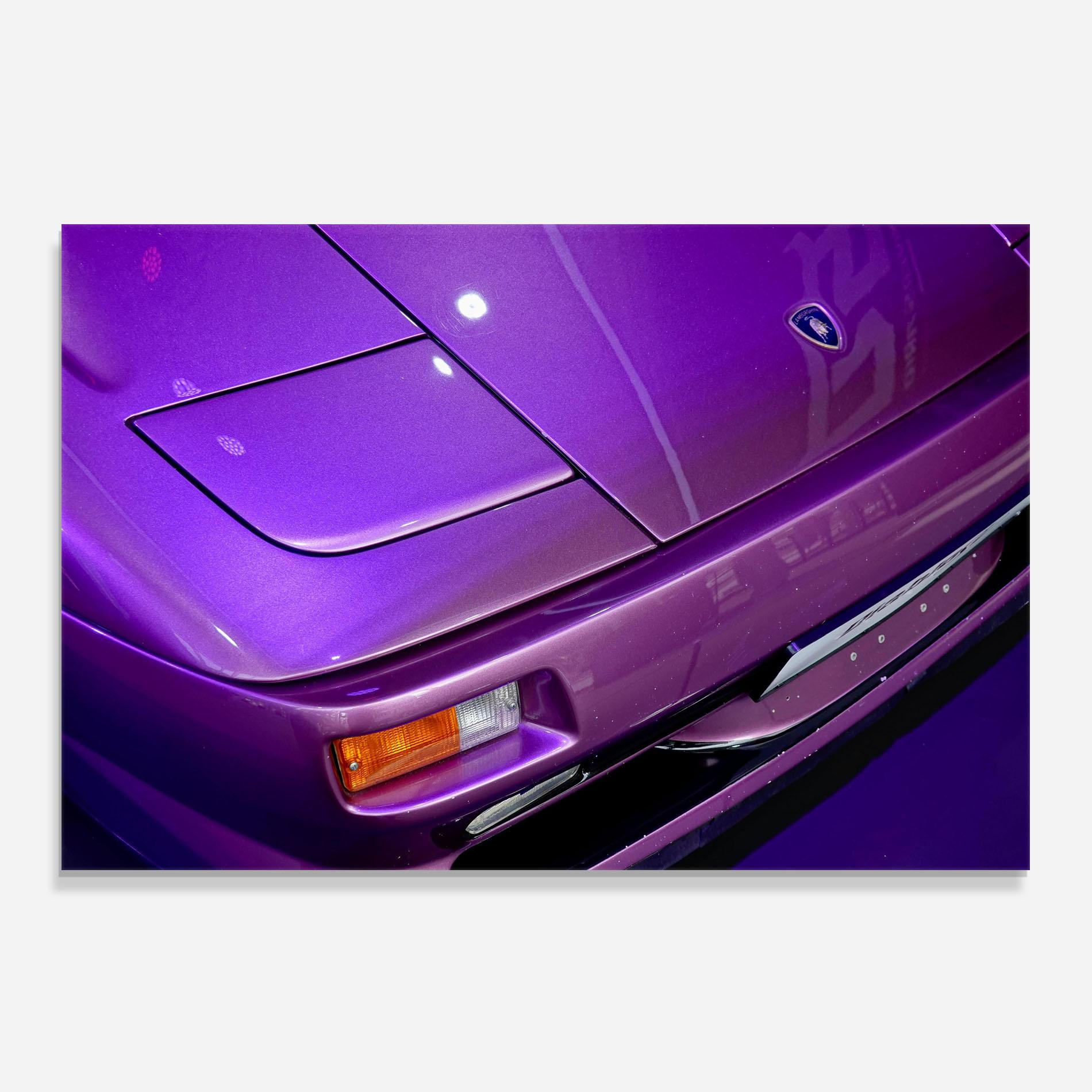 Küchenrückwand Glas Purple Lambo Headlight mockup 0
