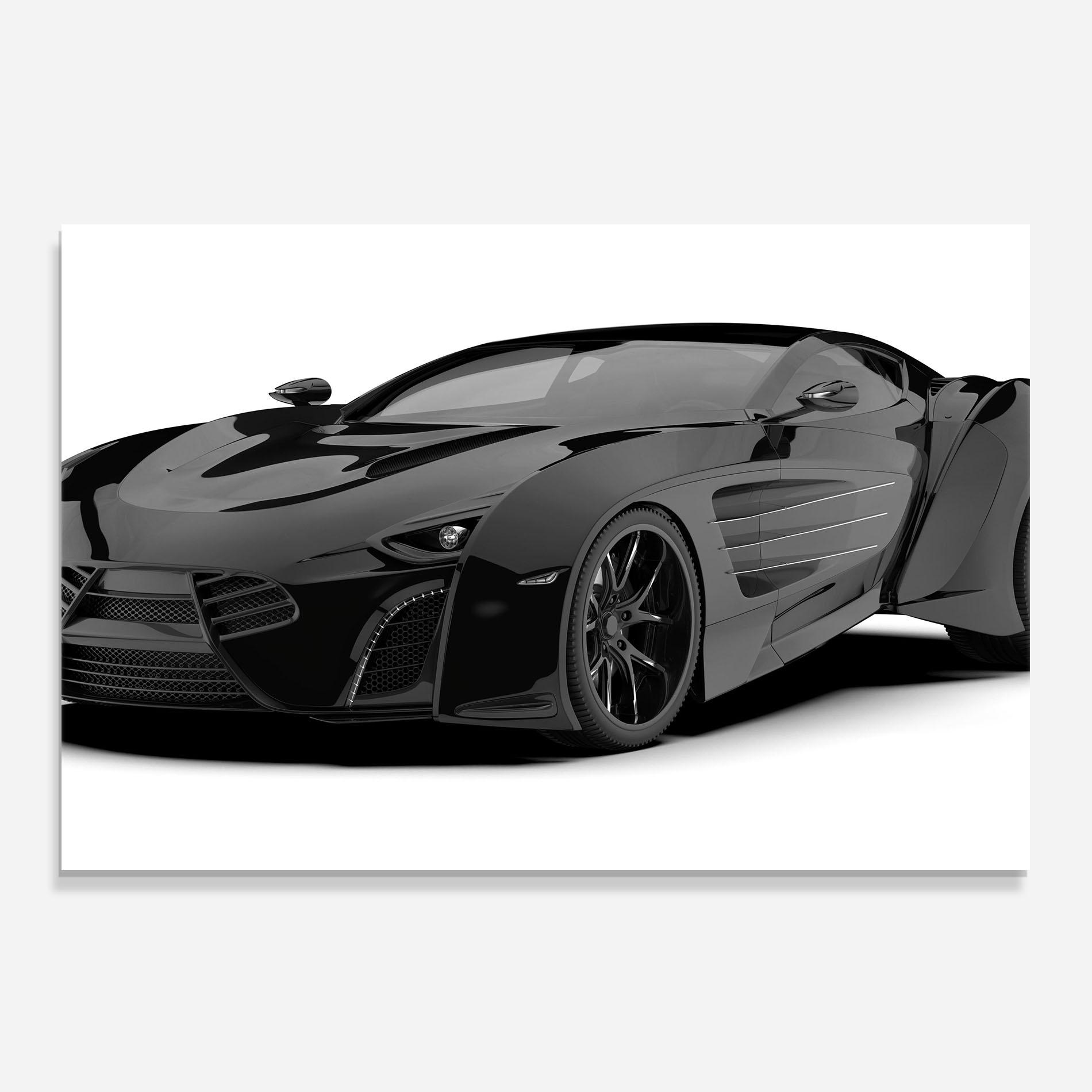 Küchenrückwand Glas Sport Black Car mockup 0
