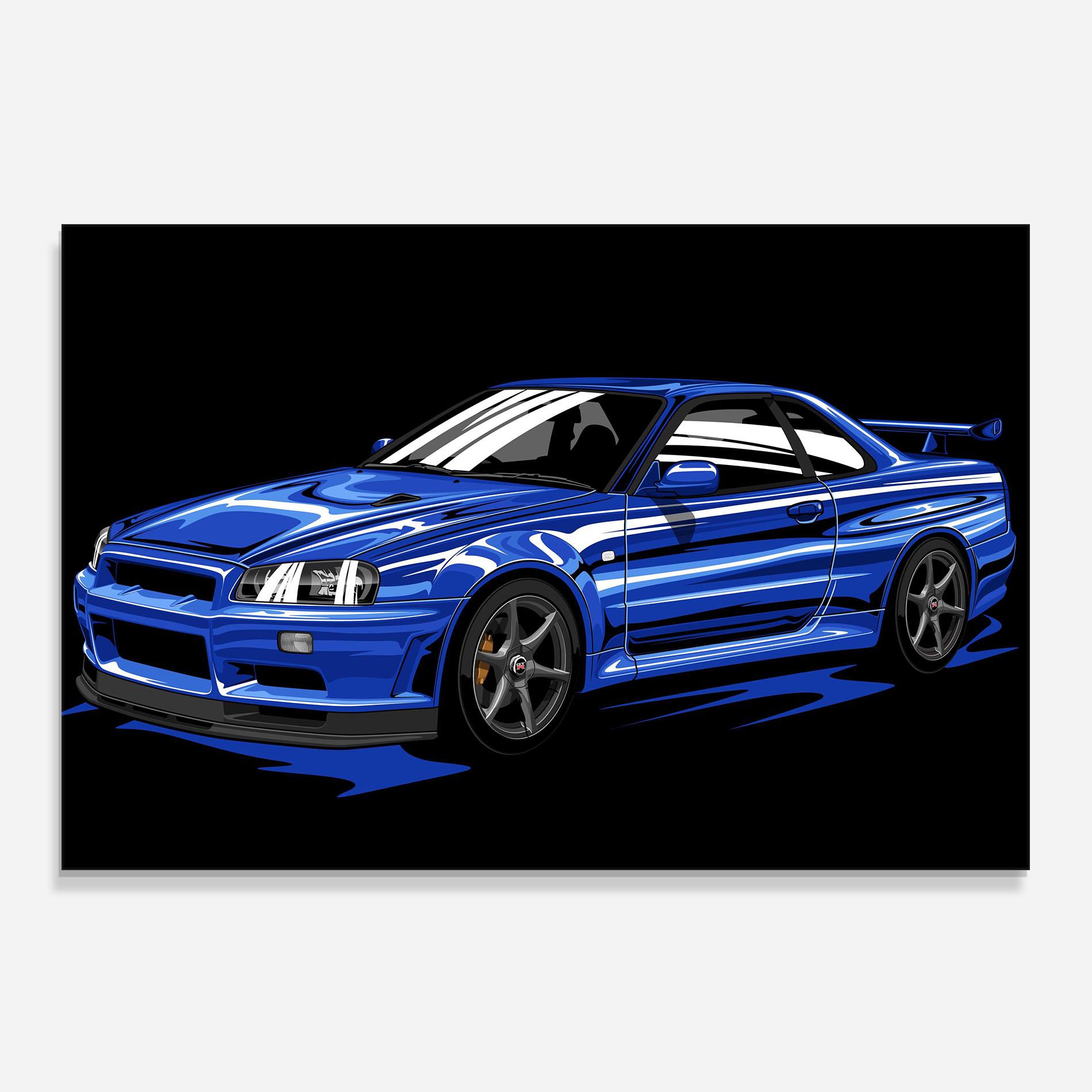 Küchenrückwand Glas Sport Blue Car mockup 0