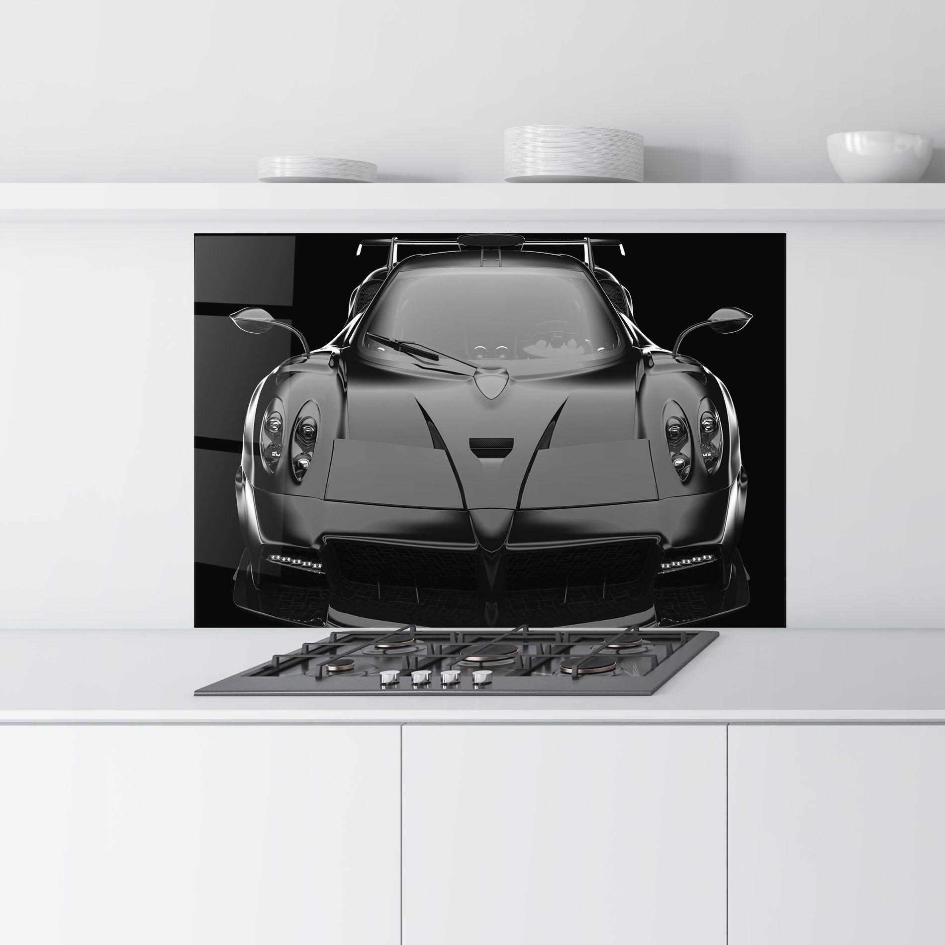 Küchenrückwand Glas Black Matte Pagani mockup 9