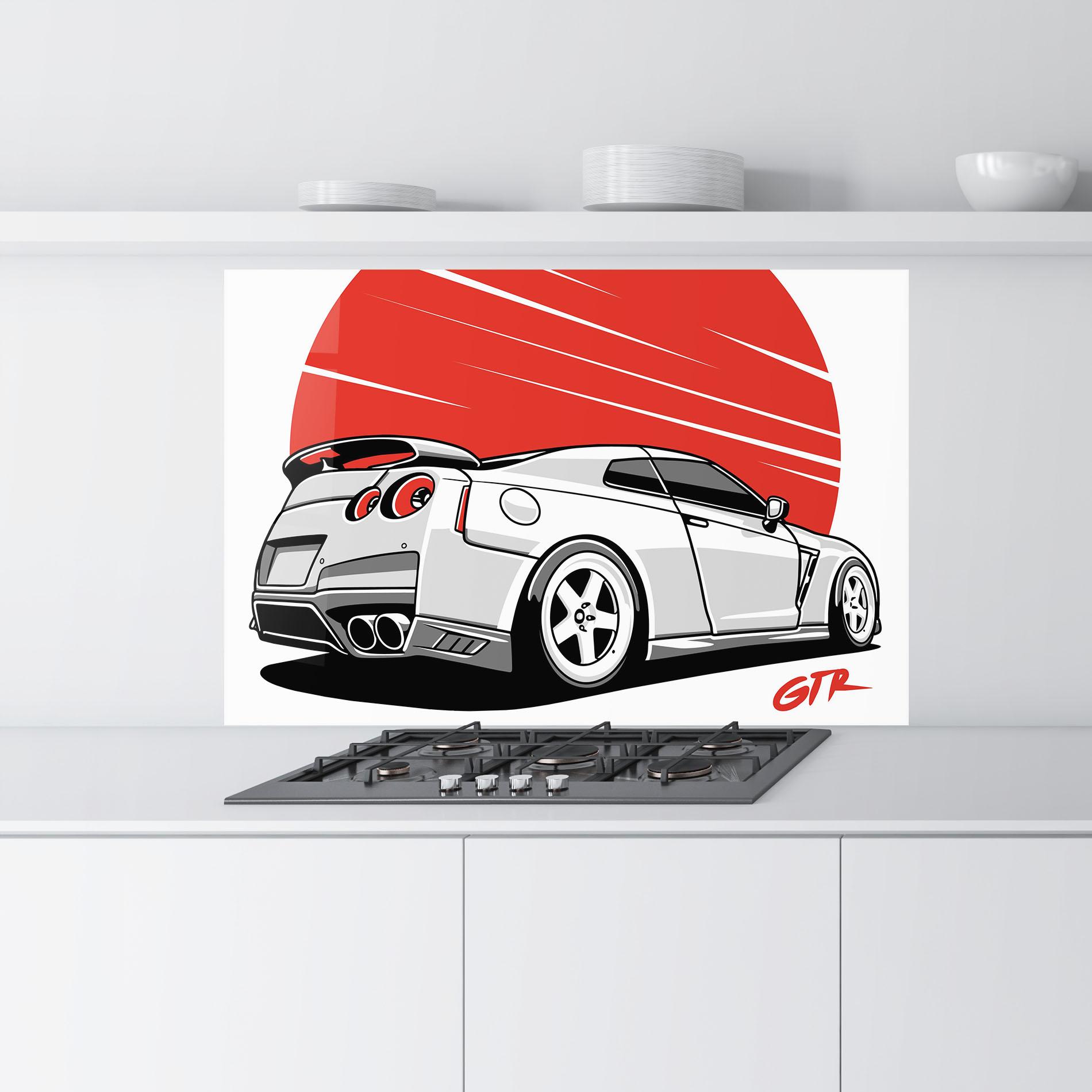 Küchenrückwand Glas Grey Gtr Car mockup 9