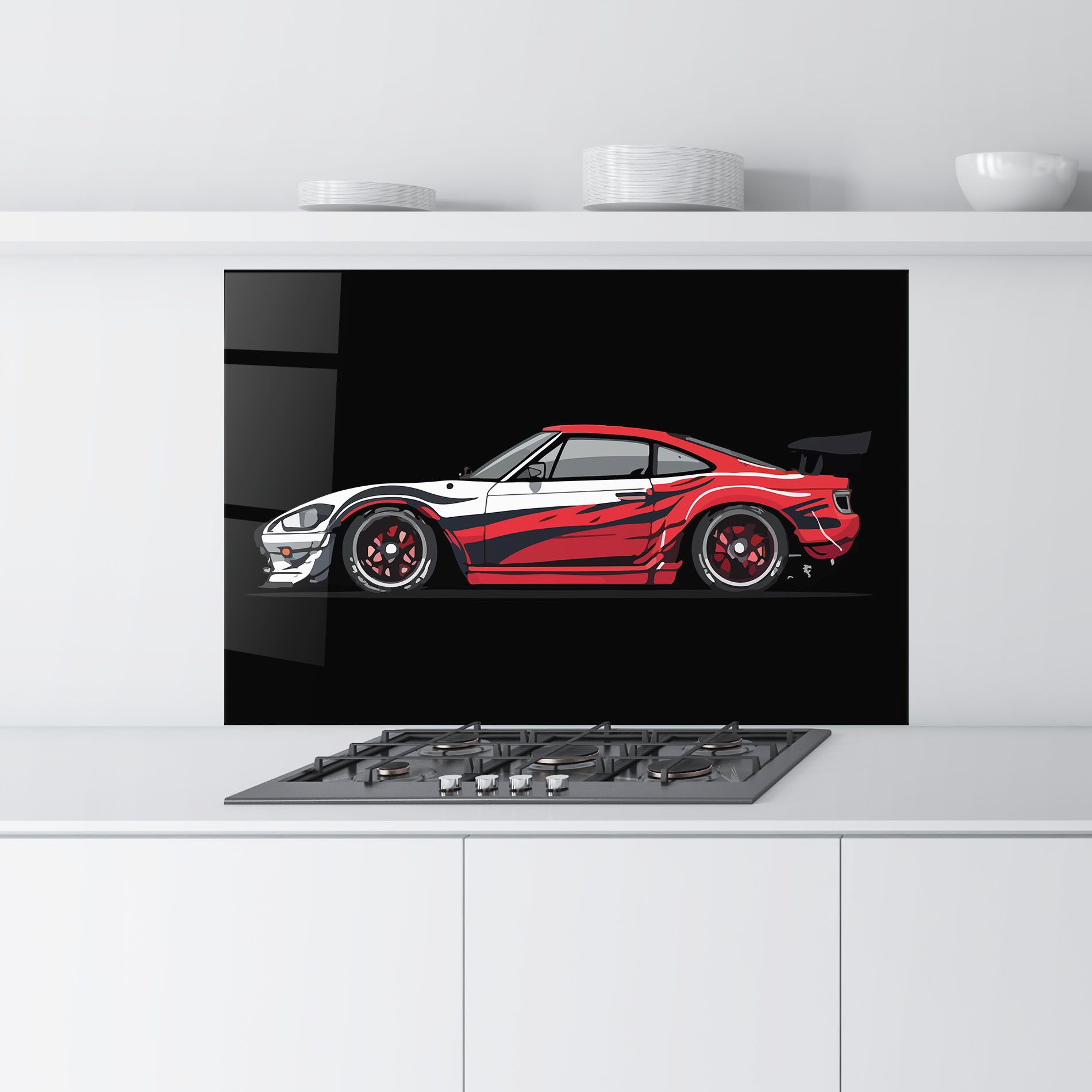 Red White Sport Car mockup 9