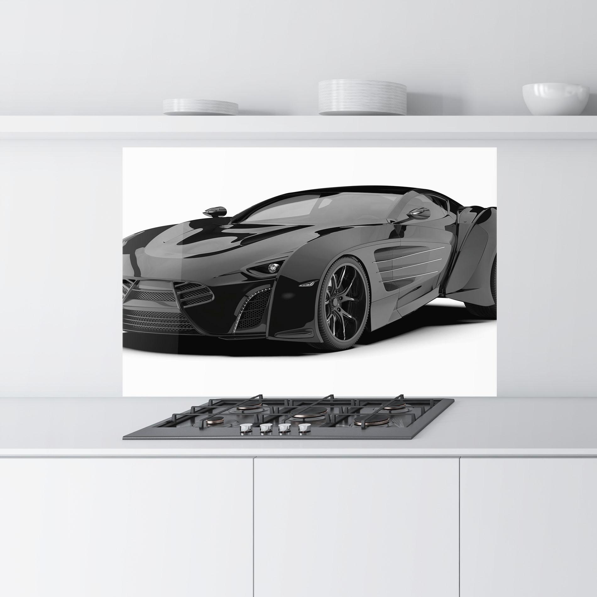 Küchenrückwand Glas Sport Black Car mockup 9