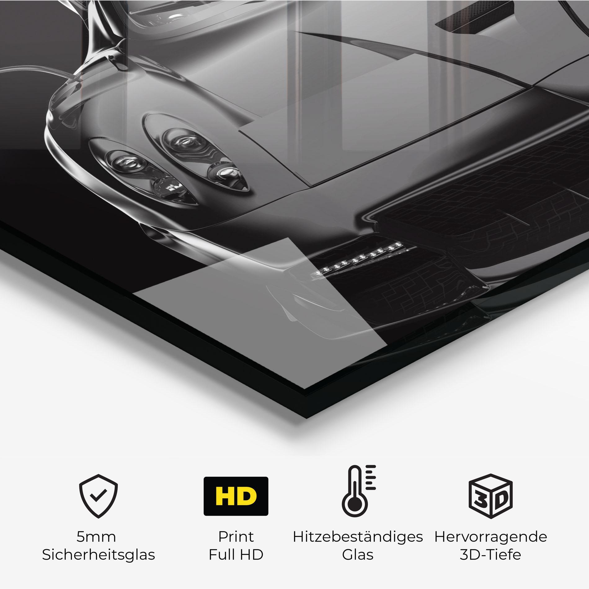 Küchenrückwand Glas Black Matte Pagani mockup 2