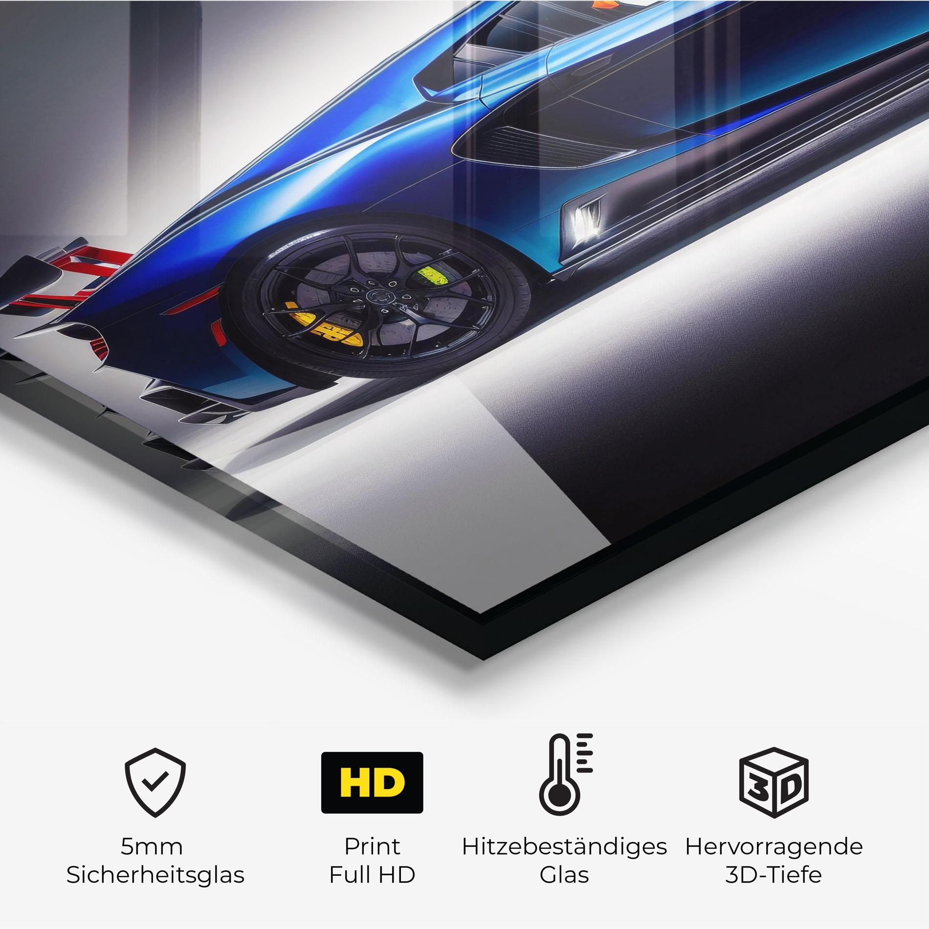 Blue Hypercar Side mockup 2