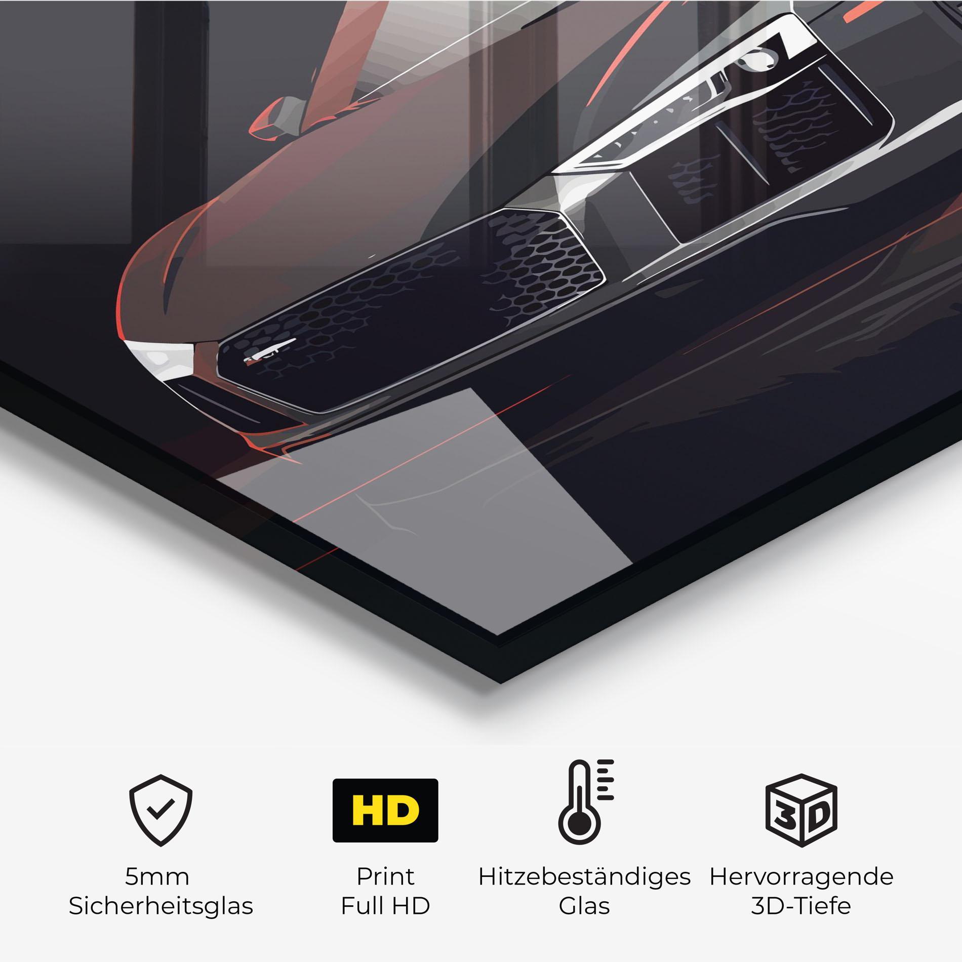 Küchenrückwand Glas Cool Grey Car mockup 2