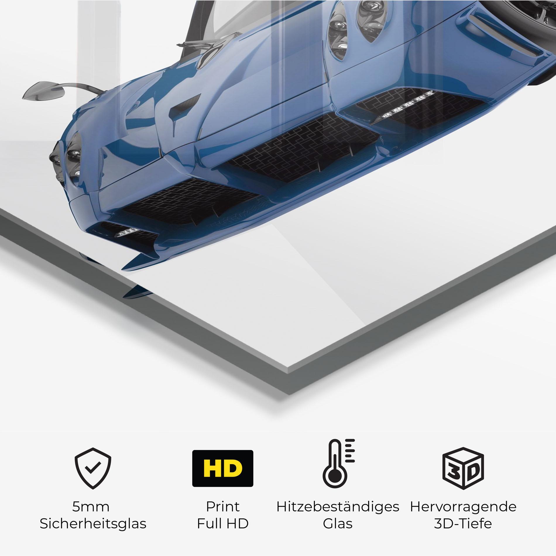 Küchenrückwand Glas Dark Blue Pagani mockup 2