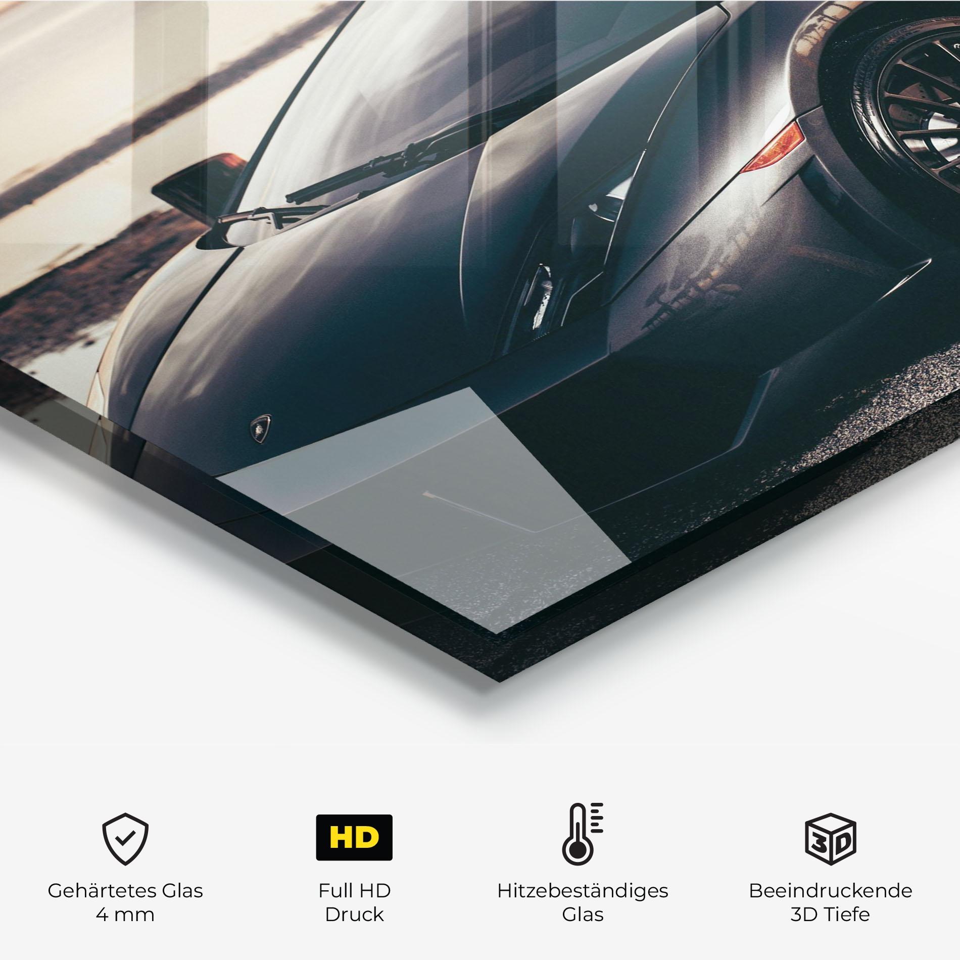 Küchenrückwand Glas Black Lambo Sea mockup 2