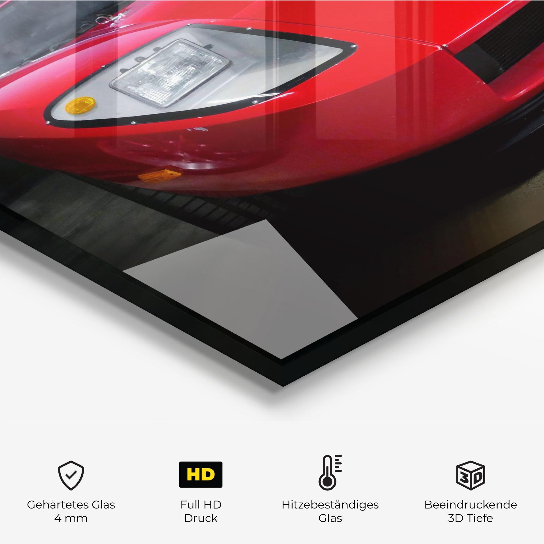 Küchenrückwand Glas Red Sport Car mockup 2