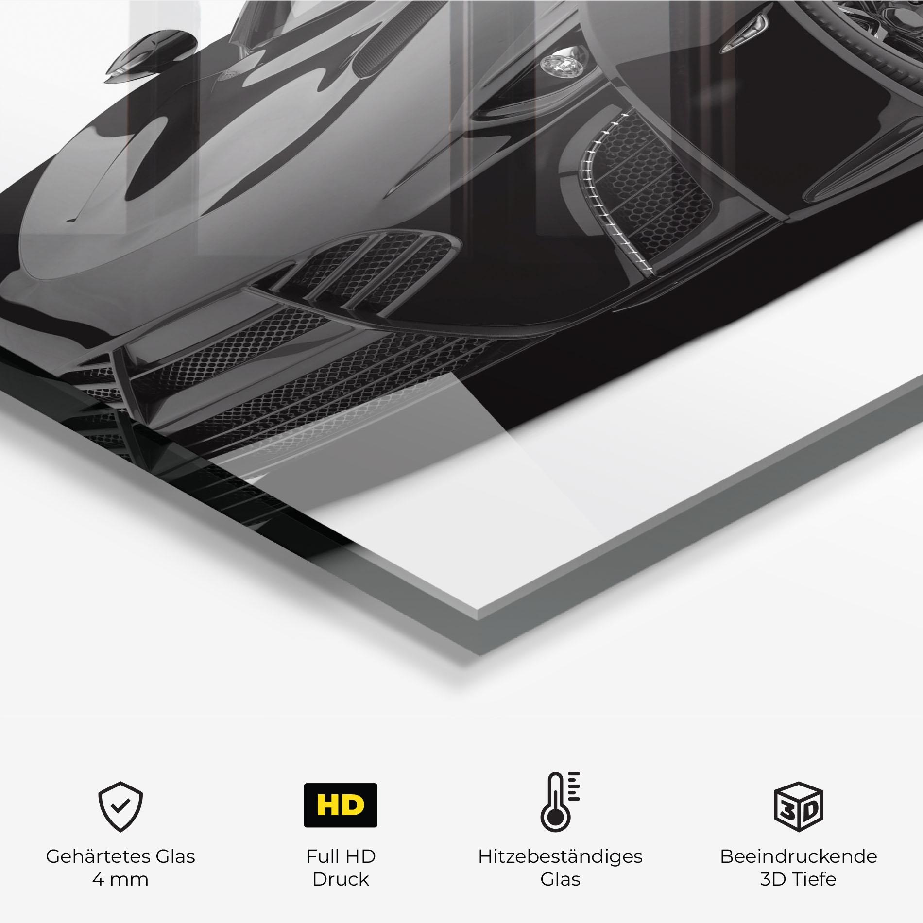 Küchenrückwand Glas Sport Black Car mockup 2