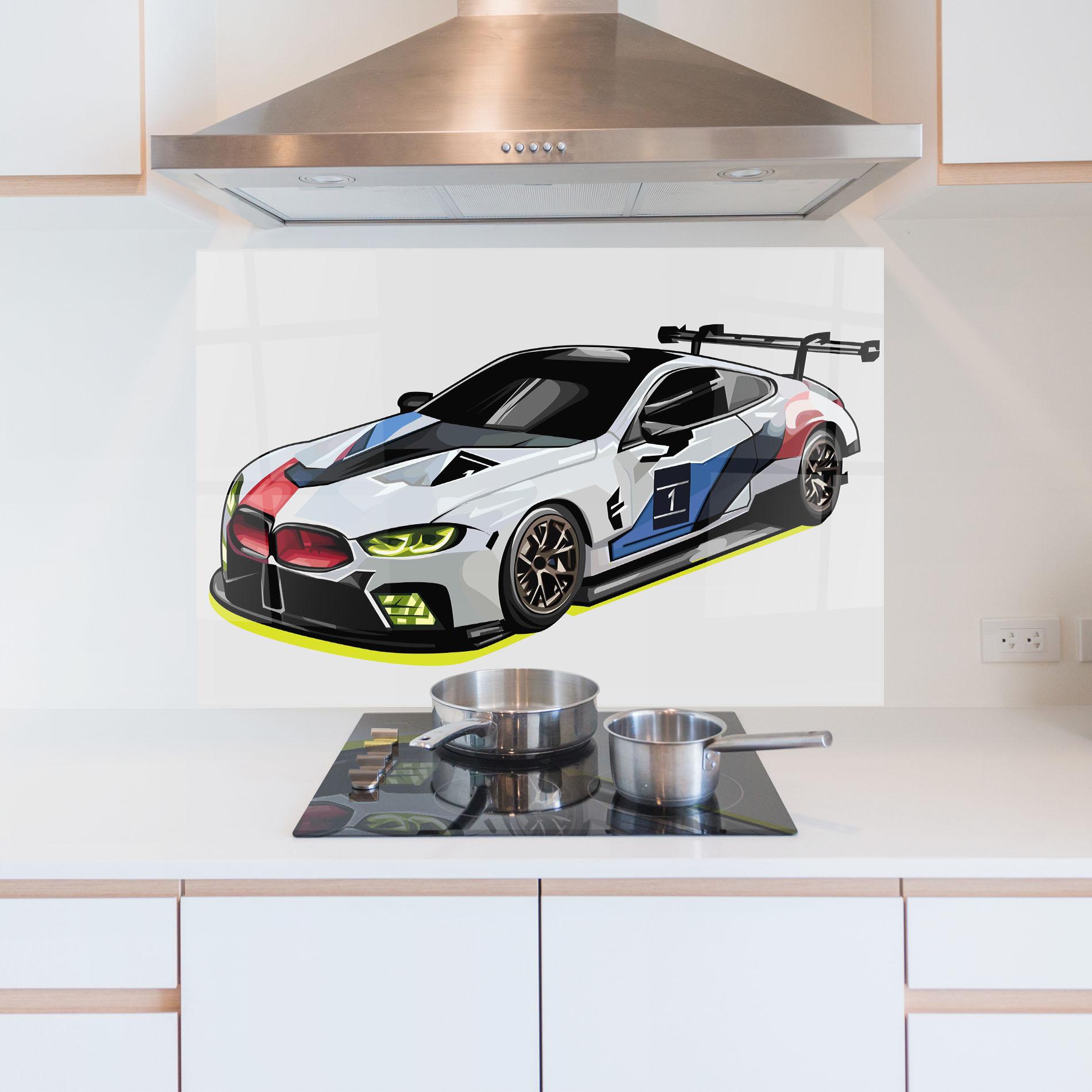 Küchenrückwand Glas Bmw Sport Car mockup 5