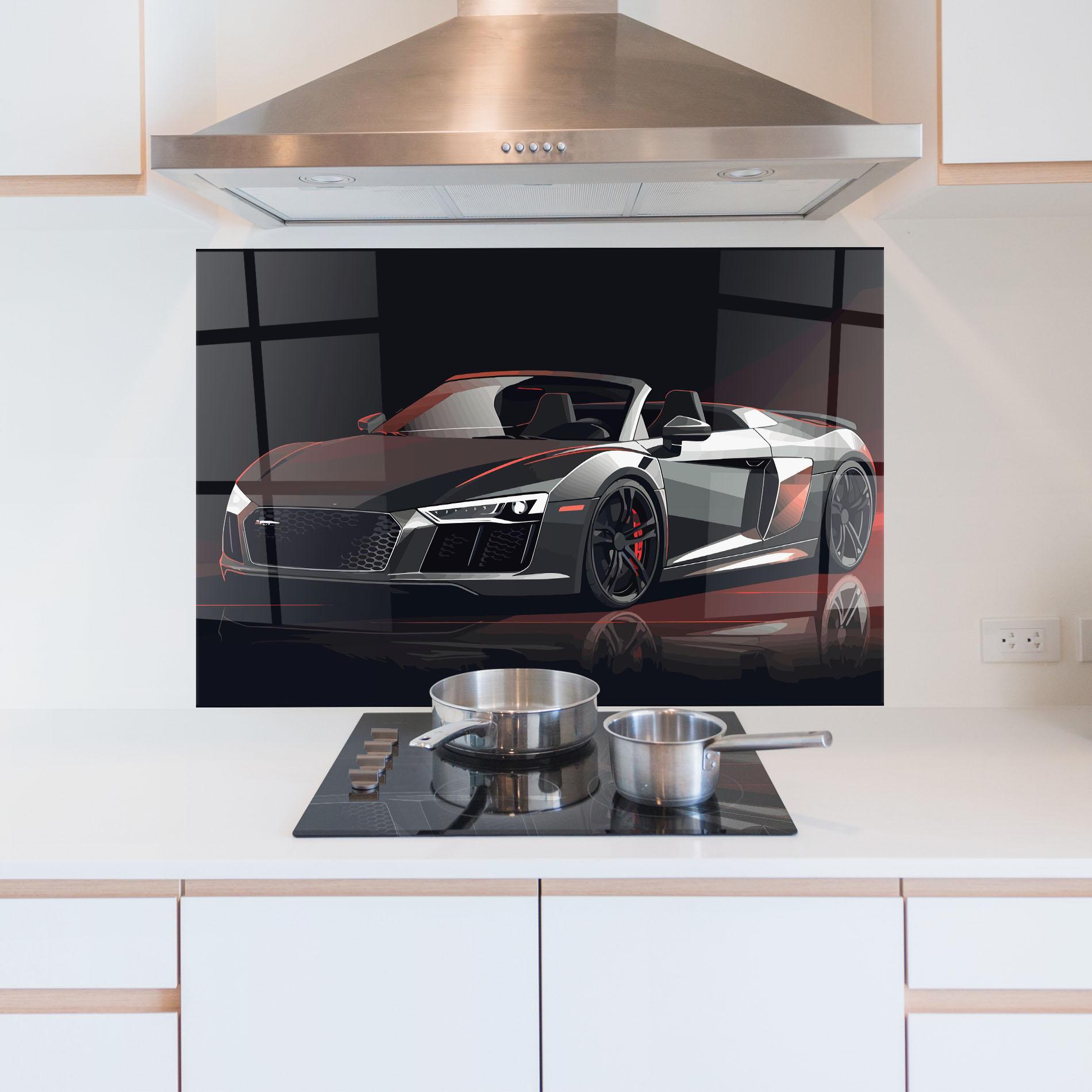 Küchenrückwand Glas Cool Grey Car mockup 5