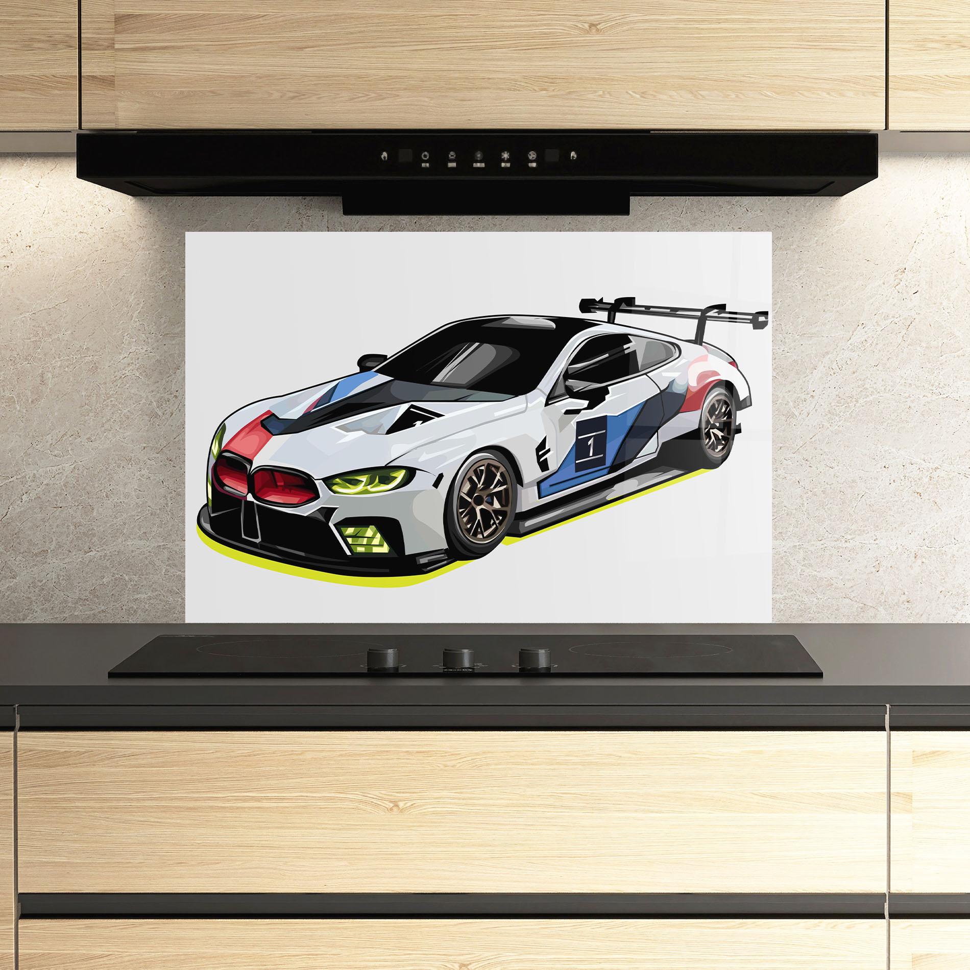 Küchenrückwand Glas Bmw Sport Car mockup 3