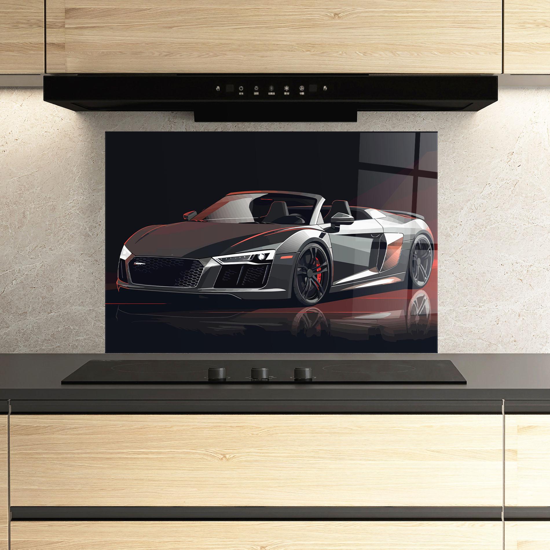 Küchenrückwand Glas Cool Grey Car mockup 3