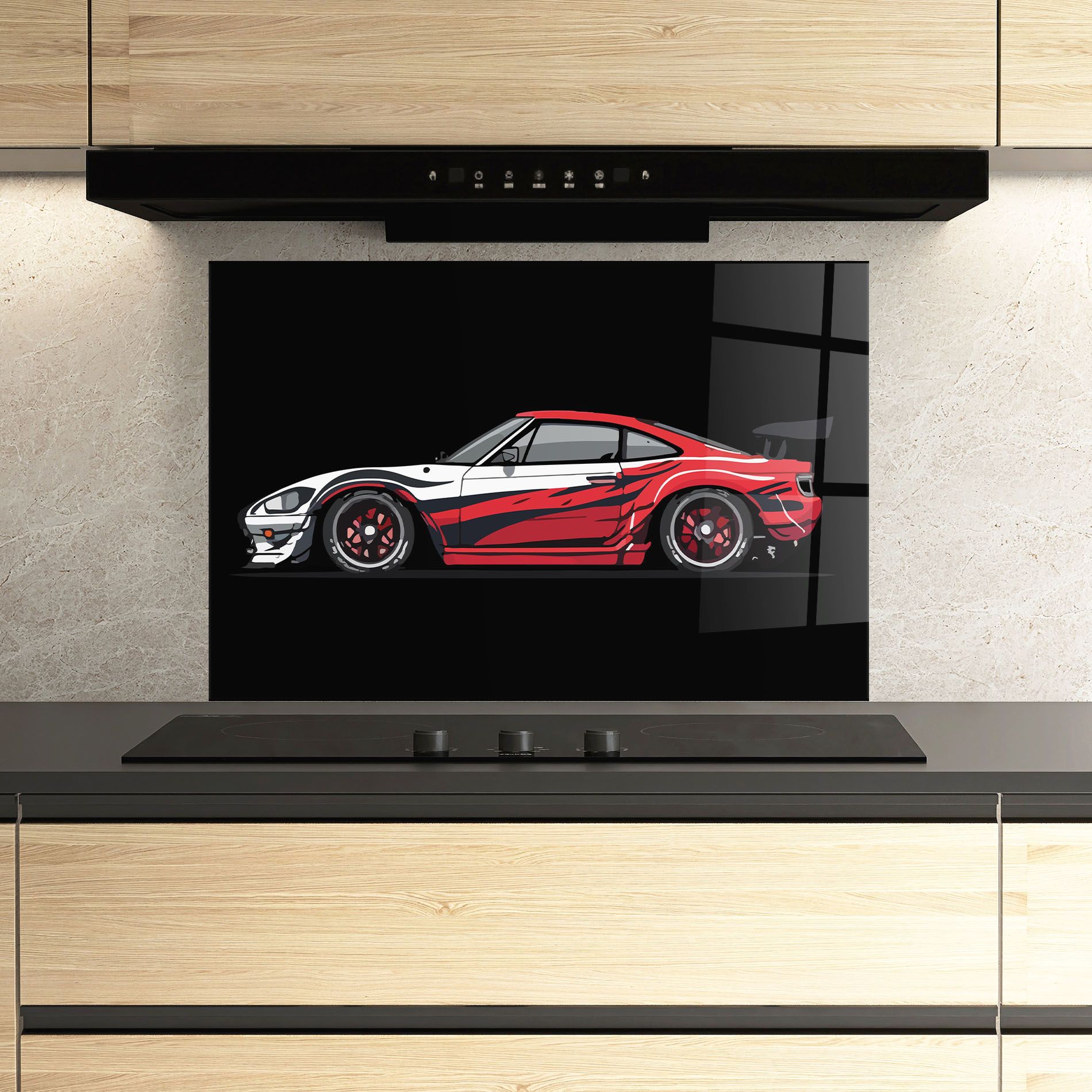 Red White Sport Car mockup 3