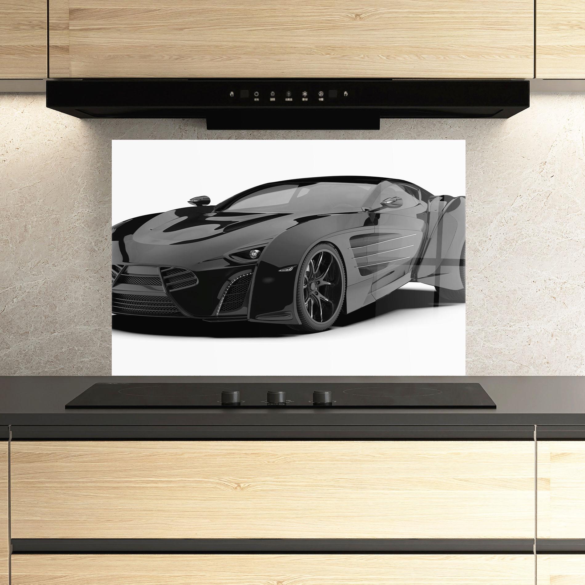 Küchenrückwand Glas Sport Black Car mockup 3