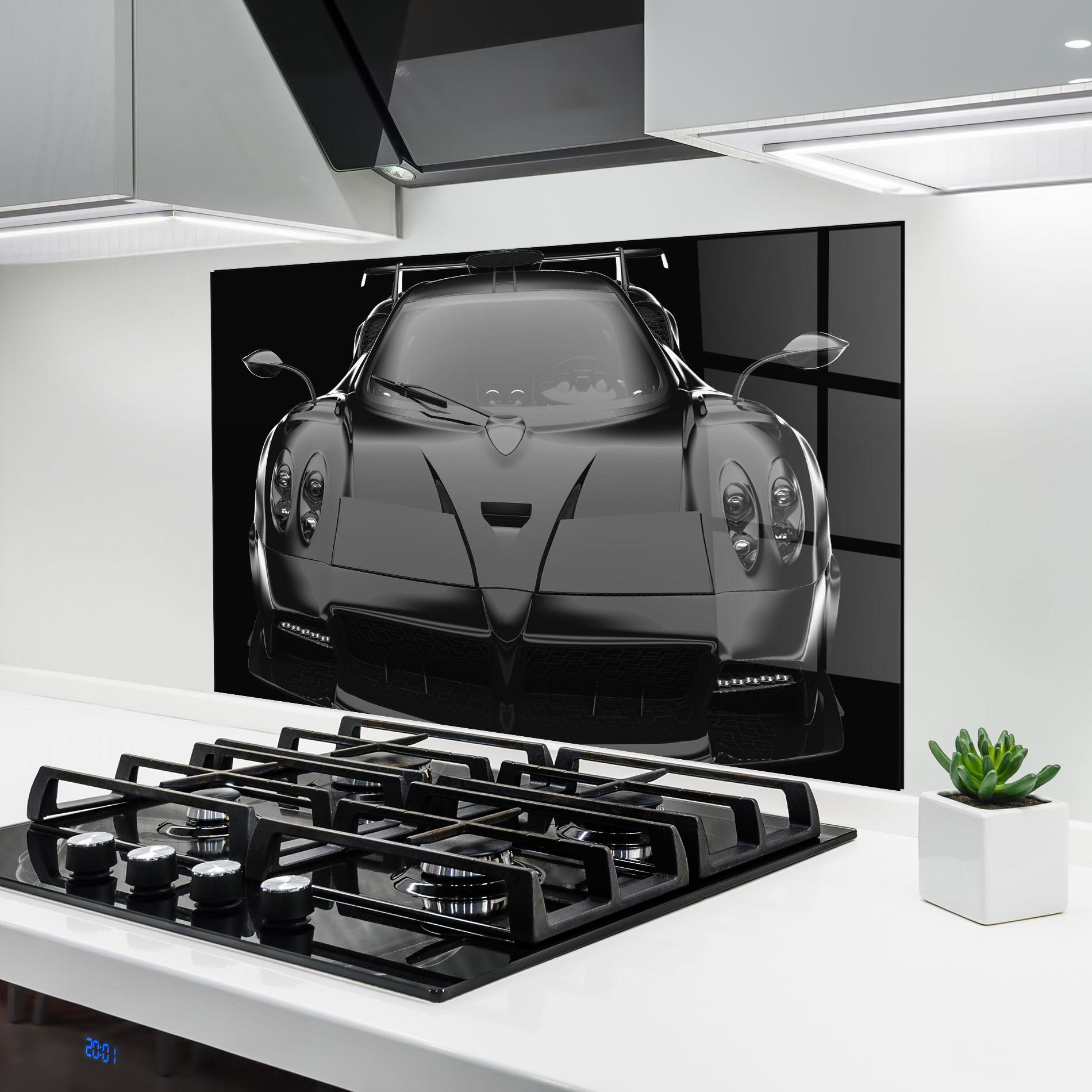 Küchenrückwand Glas Black Matte Pagani mockup 6