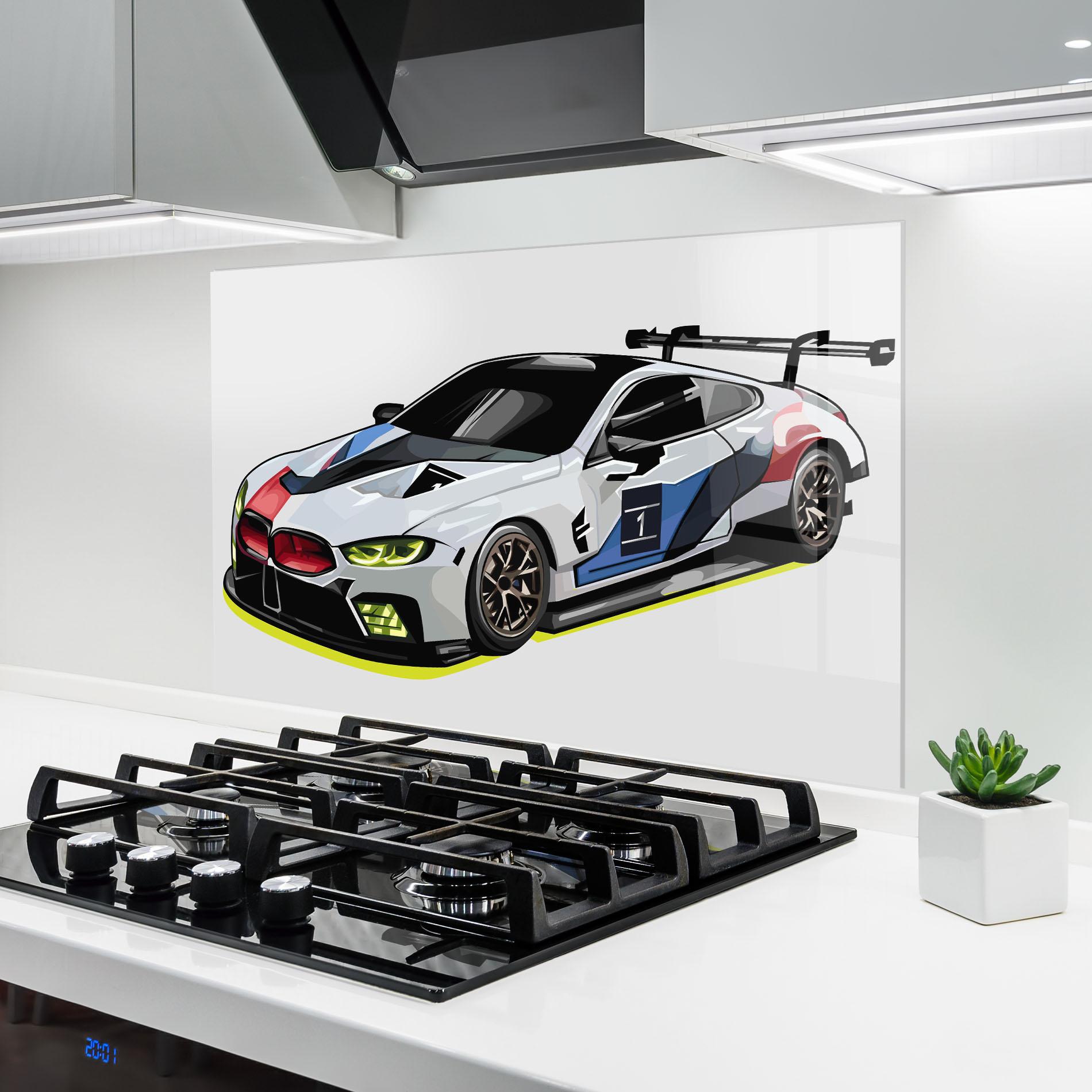 Küchenrückwand Glas Bmw Sport Car mockup 6