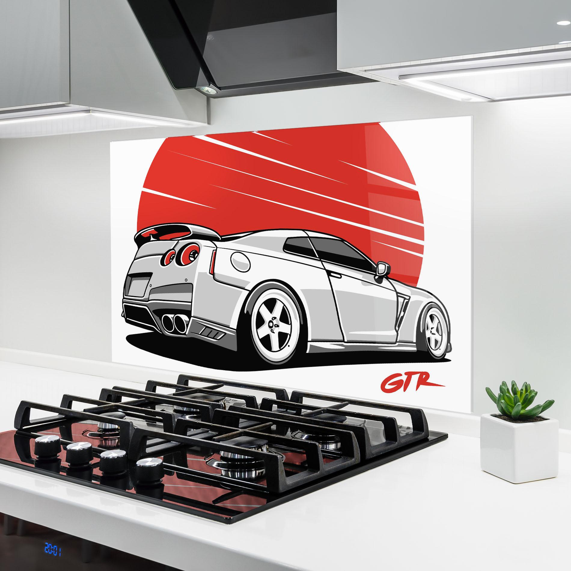 Küchenrückwand Glas Grey Gtr Car mockup 6